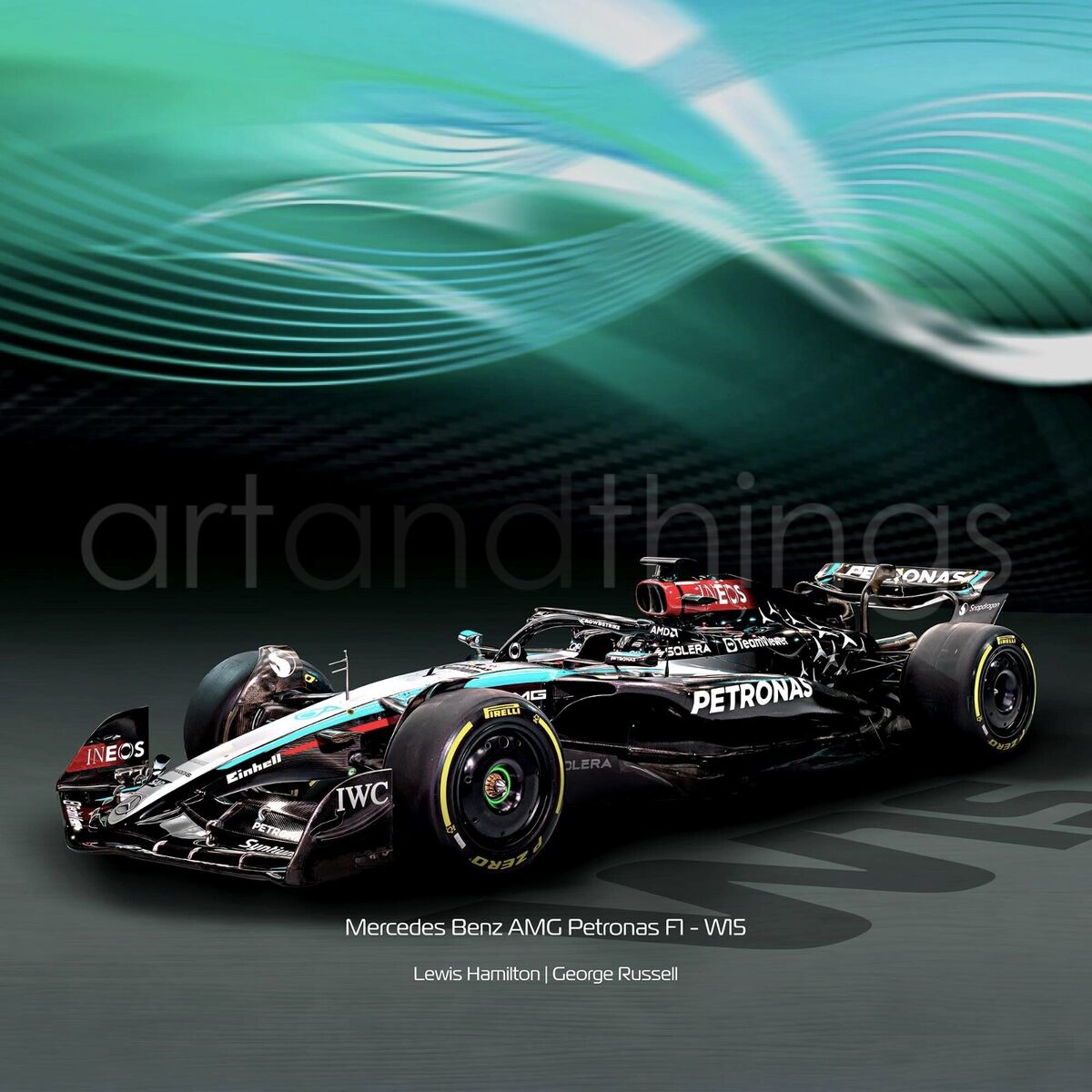Mercedes F1 Car Poster W15
