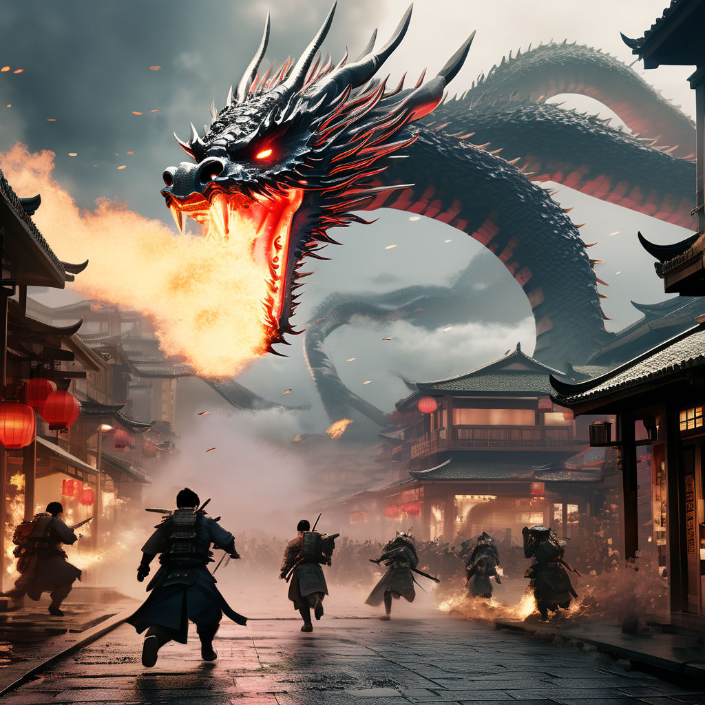 ten dragons fighting