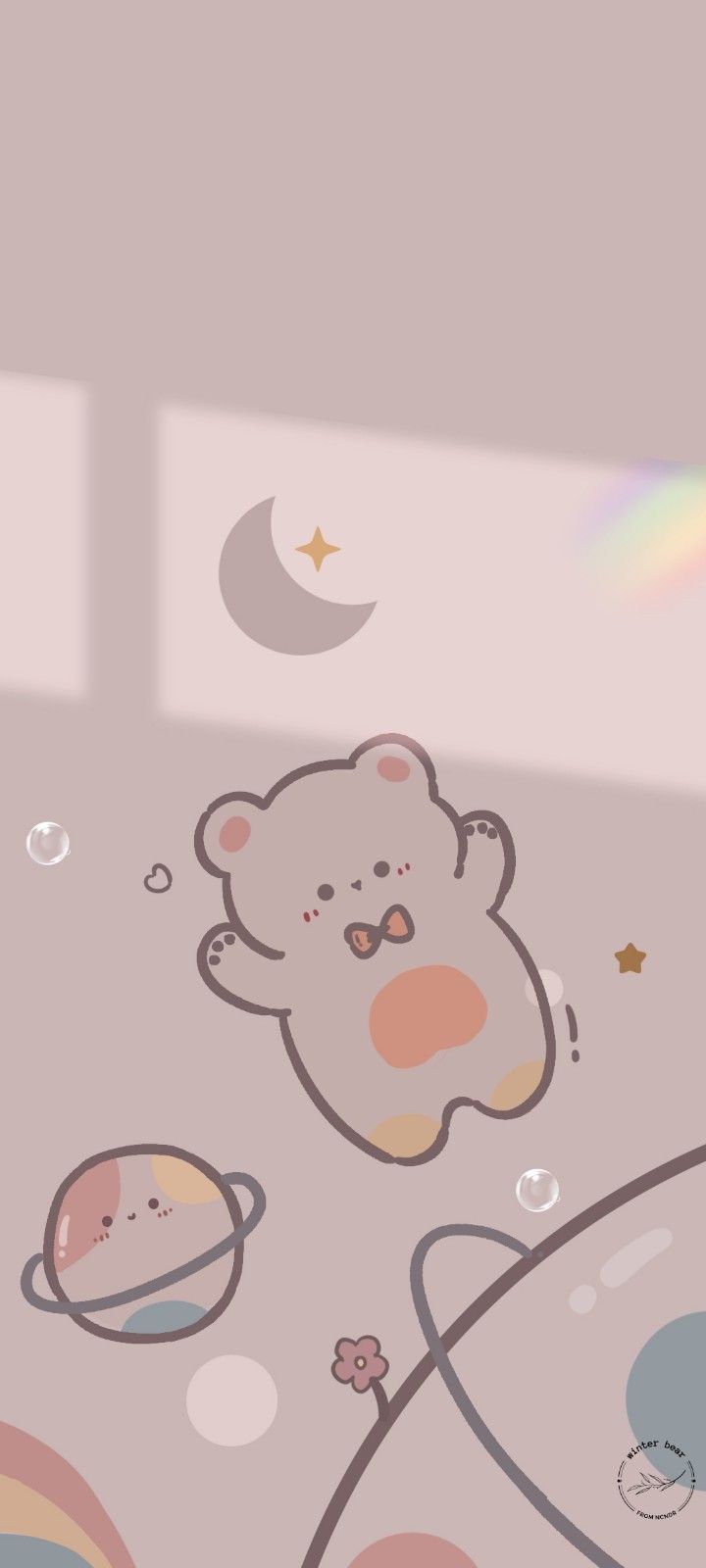 Kawaii Bear On A Moon Wallpapers - Wallpaper Cave