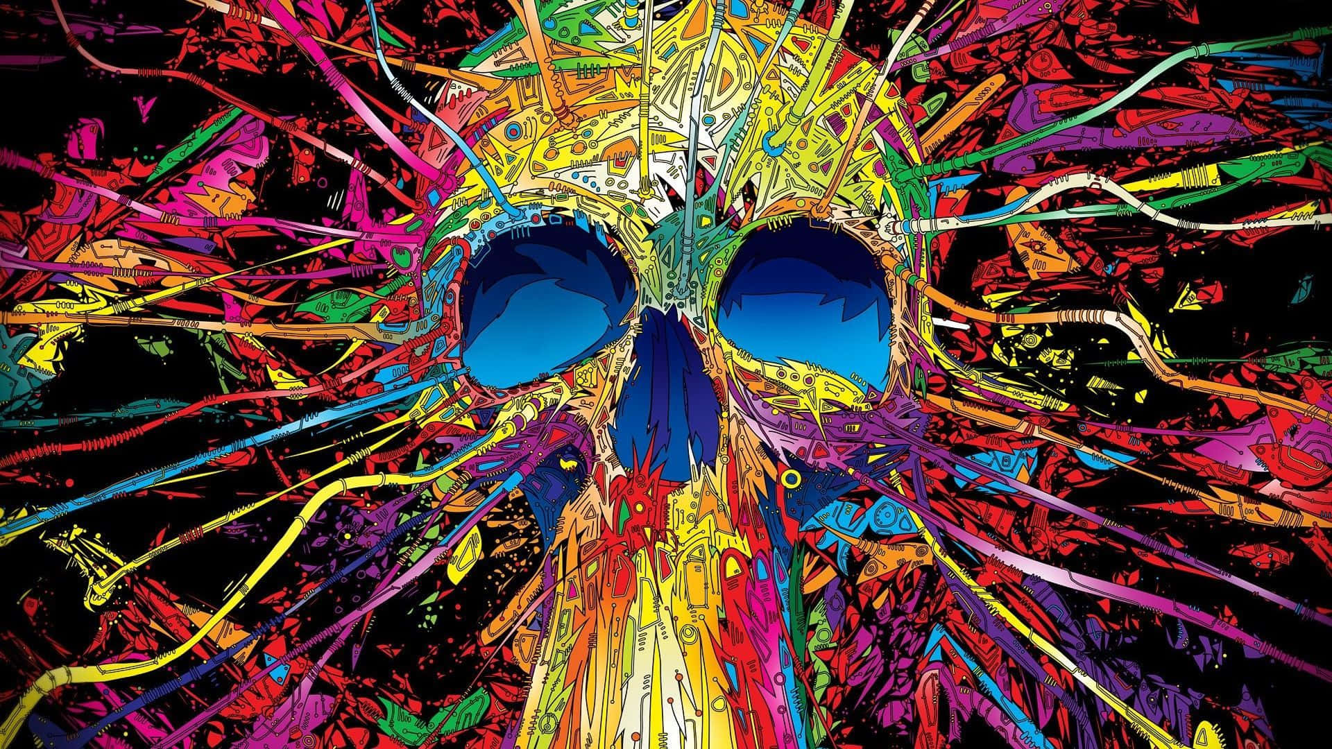Download Trippy Desktop Skull Wallpaper