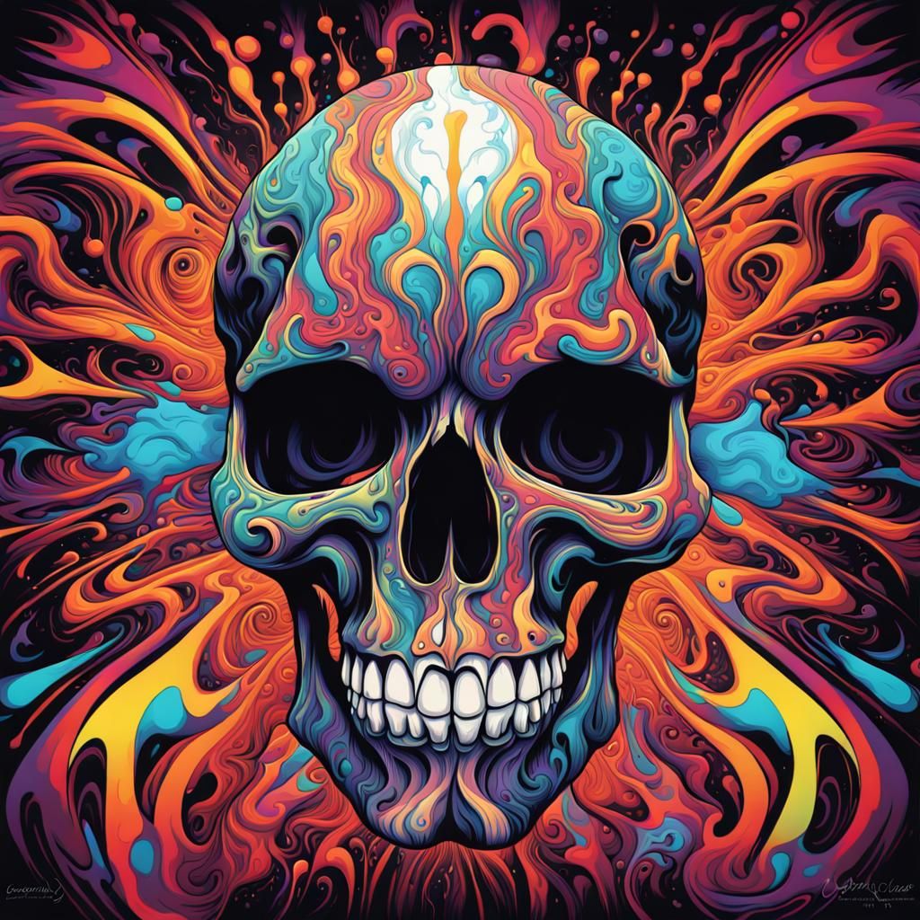 Psychedelic Skull Vortex