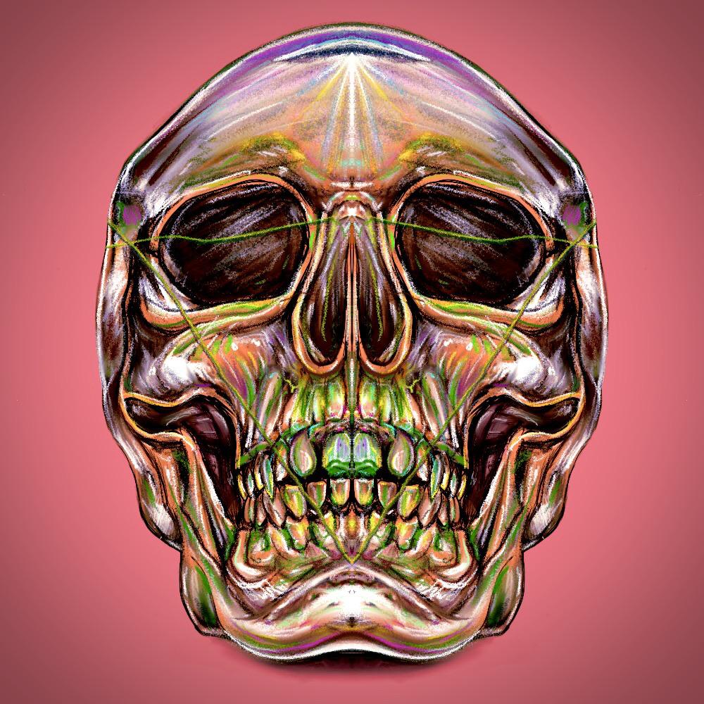 Trippy skull, me, digital, 2020