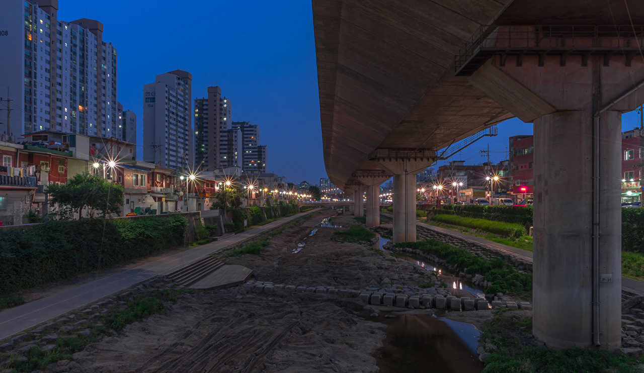 South Korea Seoul Street Evening Houses