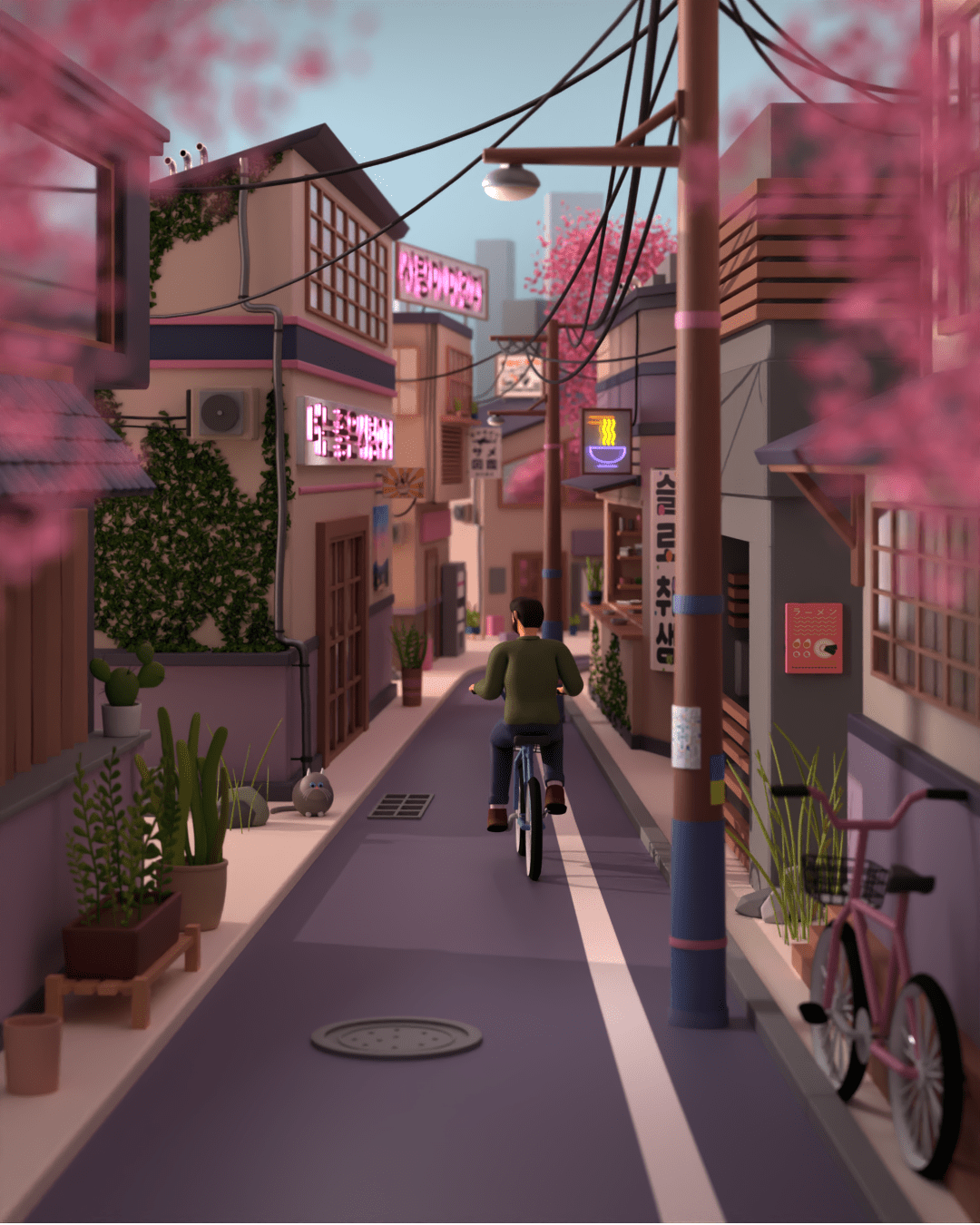 Seoul Street 3D Wallpaper 서울거리