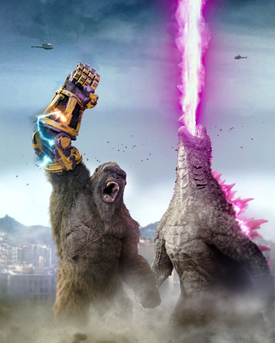 Godzilla x Kong textless wallpaper