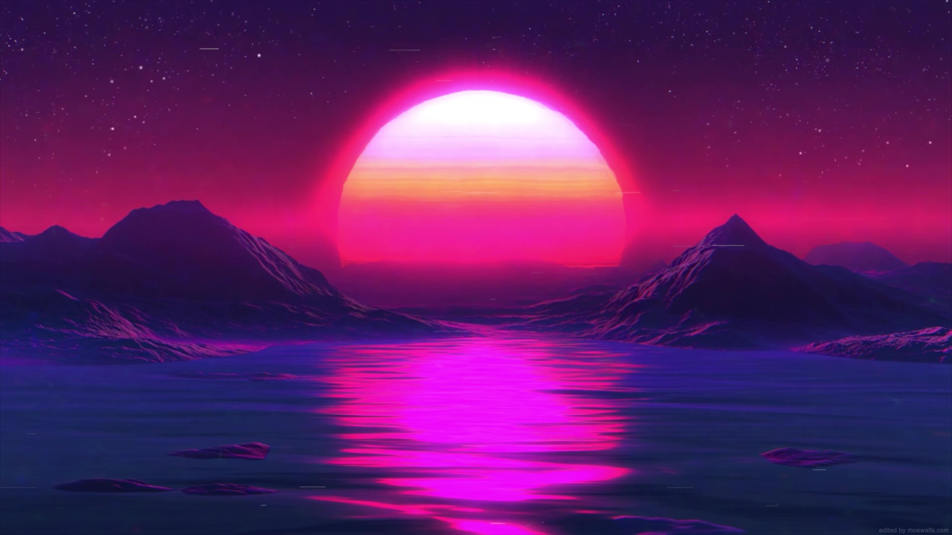 Retrowave Live Wallpaper, Animated