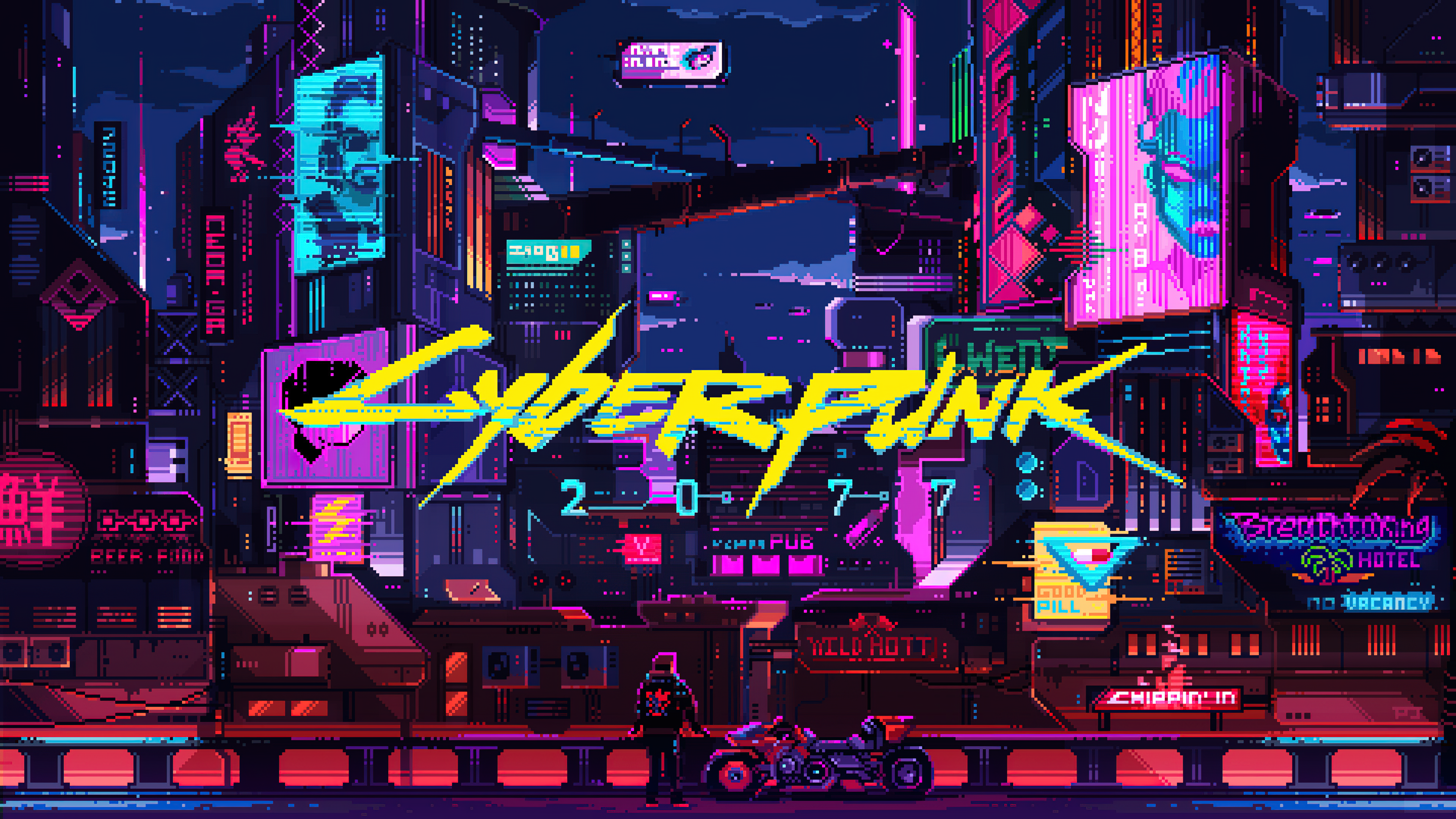 Cyberpunk 2077 Wallpaper 4K, Retro