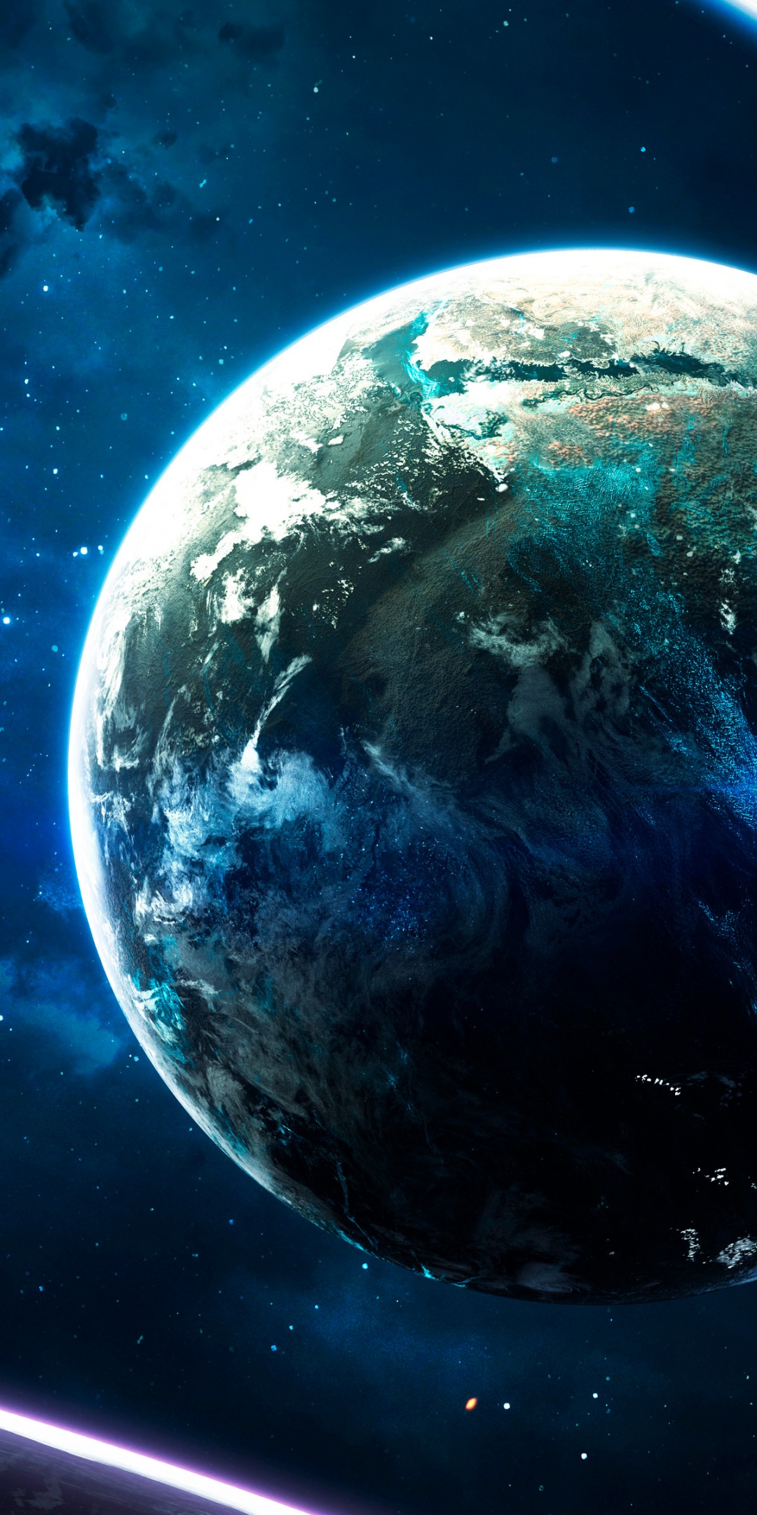 Earth Wallpaper 4K, Cosmos, Stars, Blue