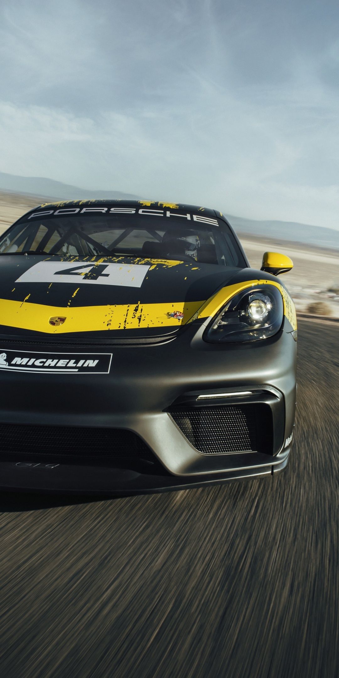 Race car, Porsche Cayman GT4, 1080x2160