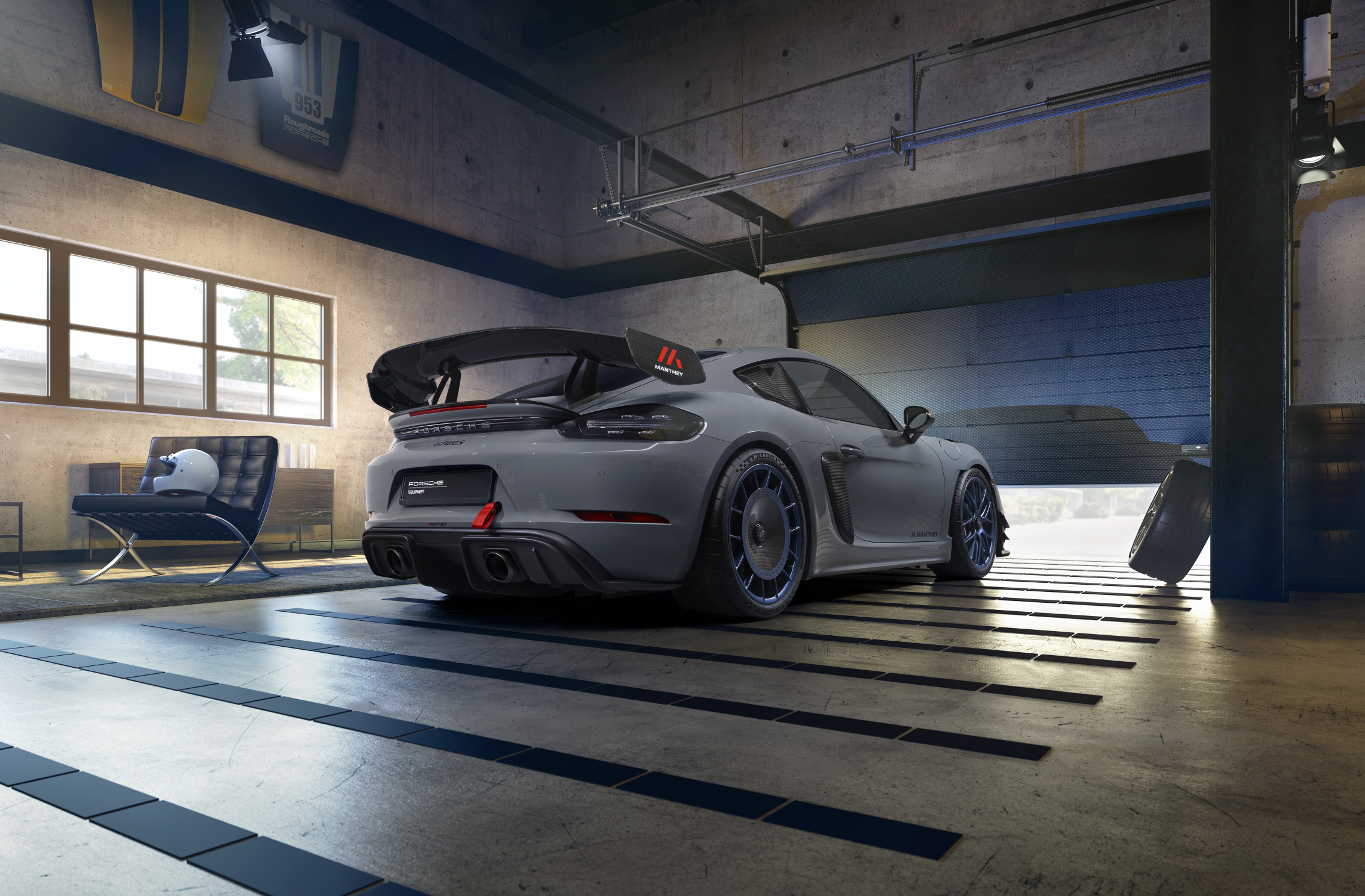 wallpaper Porsche, Cayman, rear