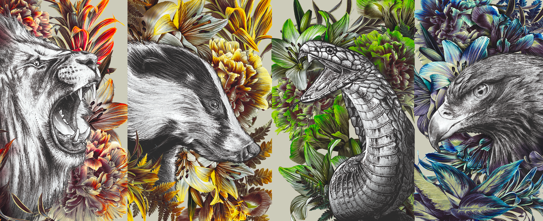 Hogwarts Houses Wall Art. Paintings