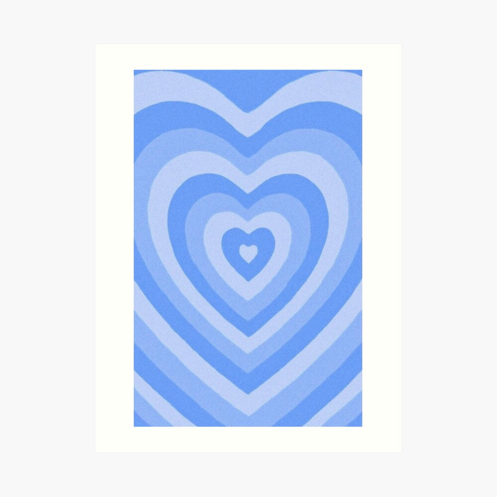 aesthetic indie blue hearts design