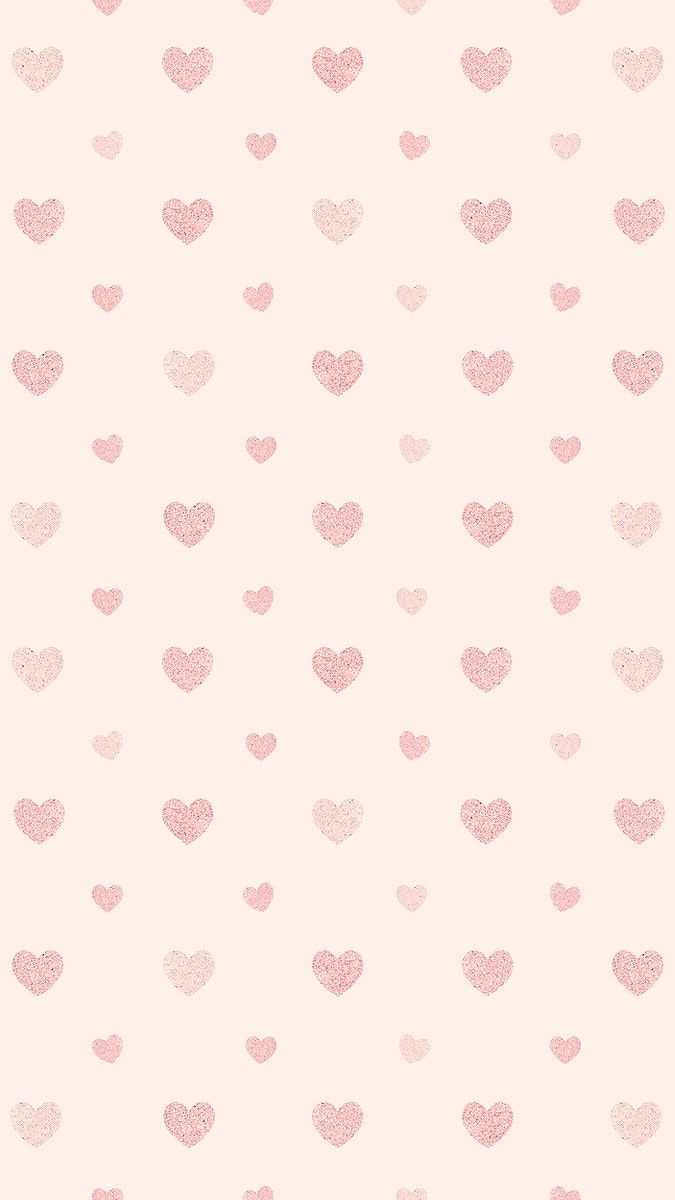 Seamless glittery pink hearts patterned