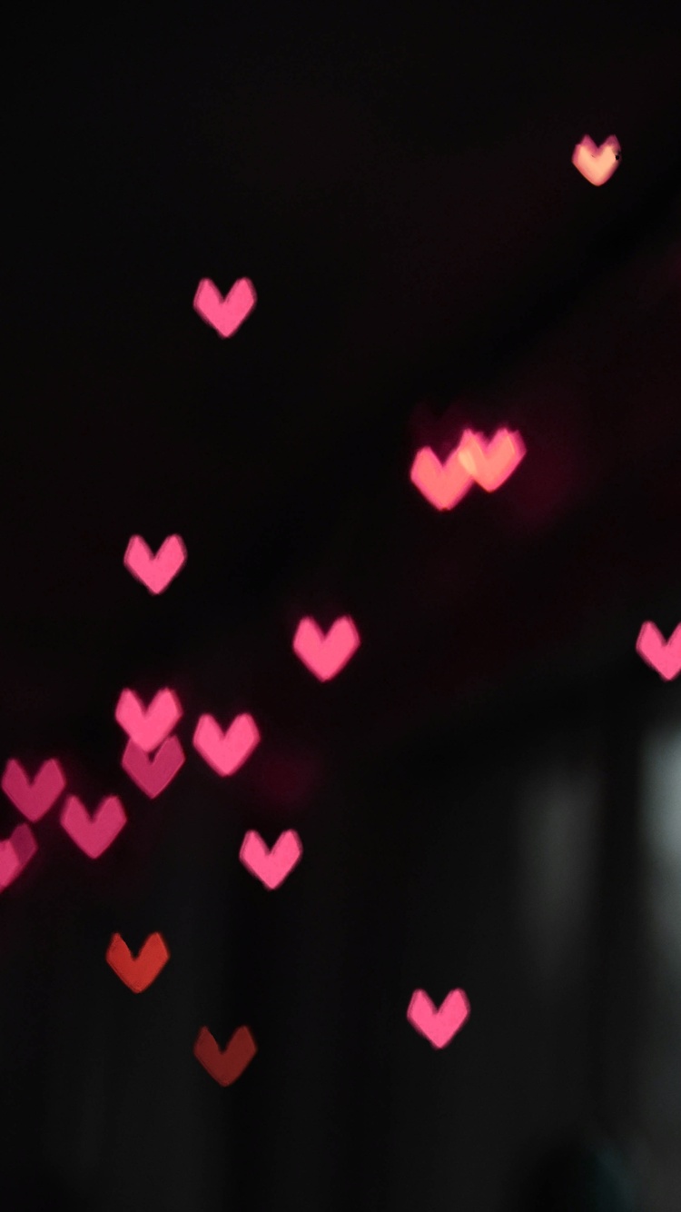 Pink Little Heart Bokeh Lights
