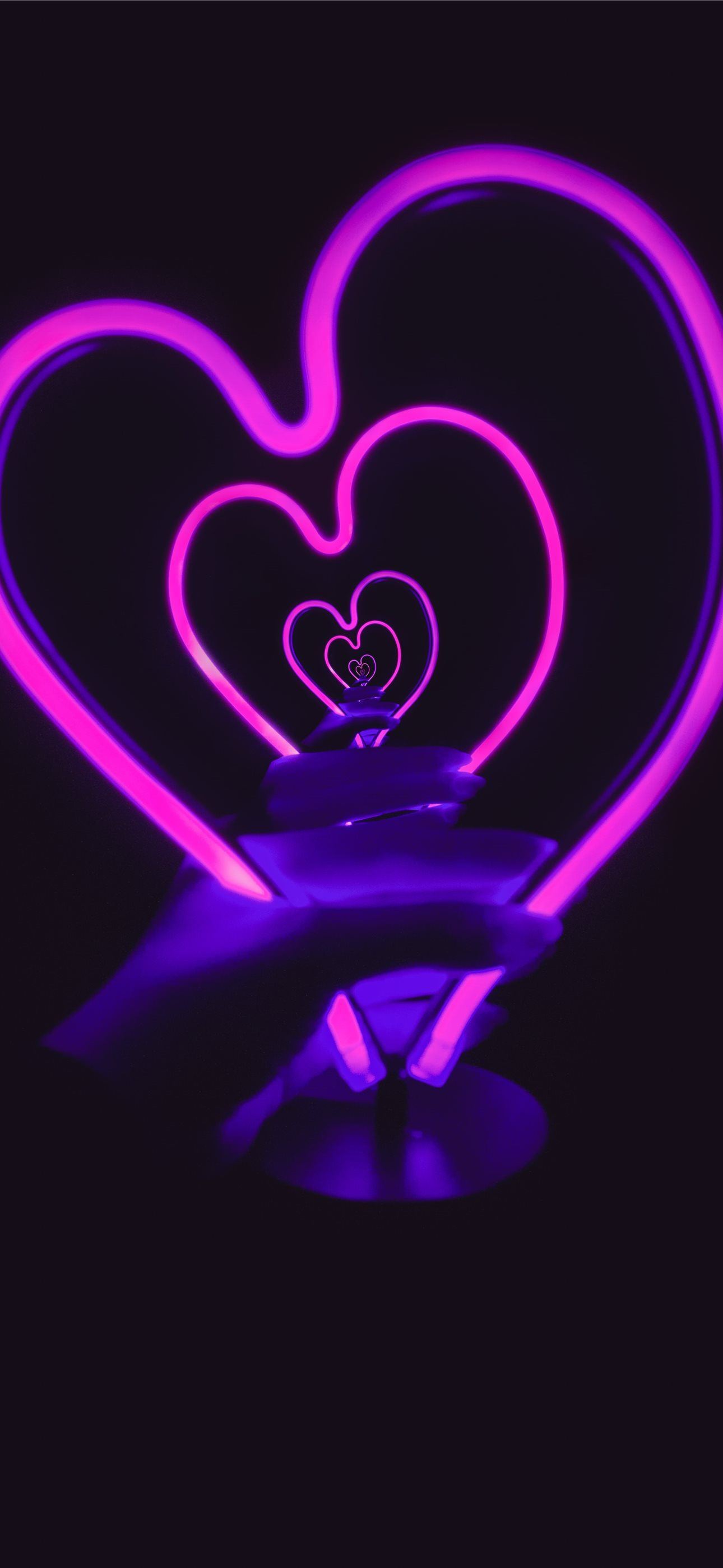 pink heart 3D lamp iPhone Wallpaper