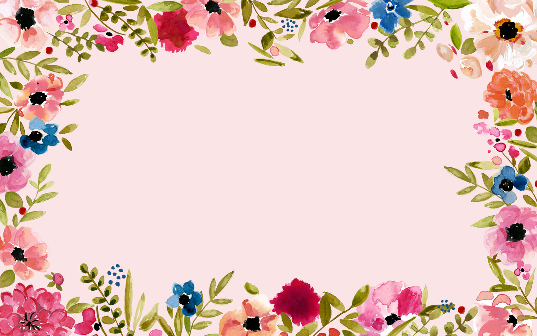 Download A Pink Floral Frame With