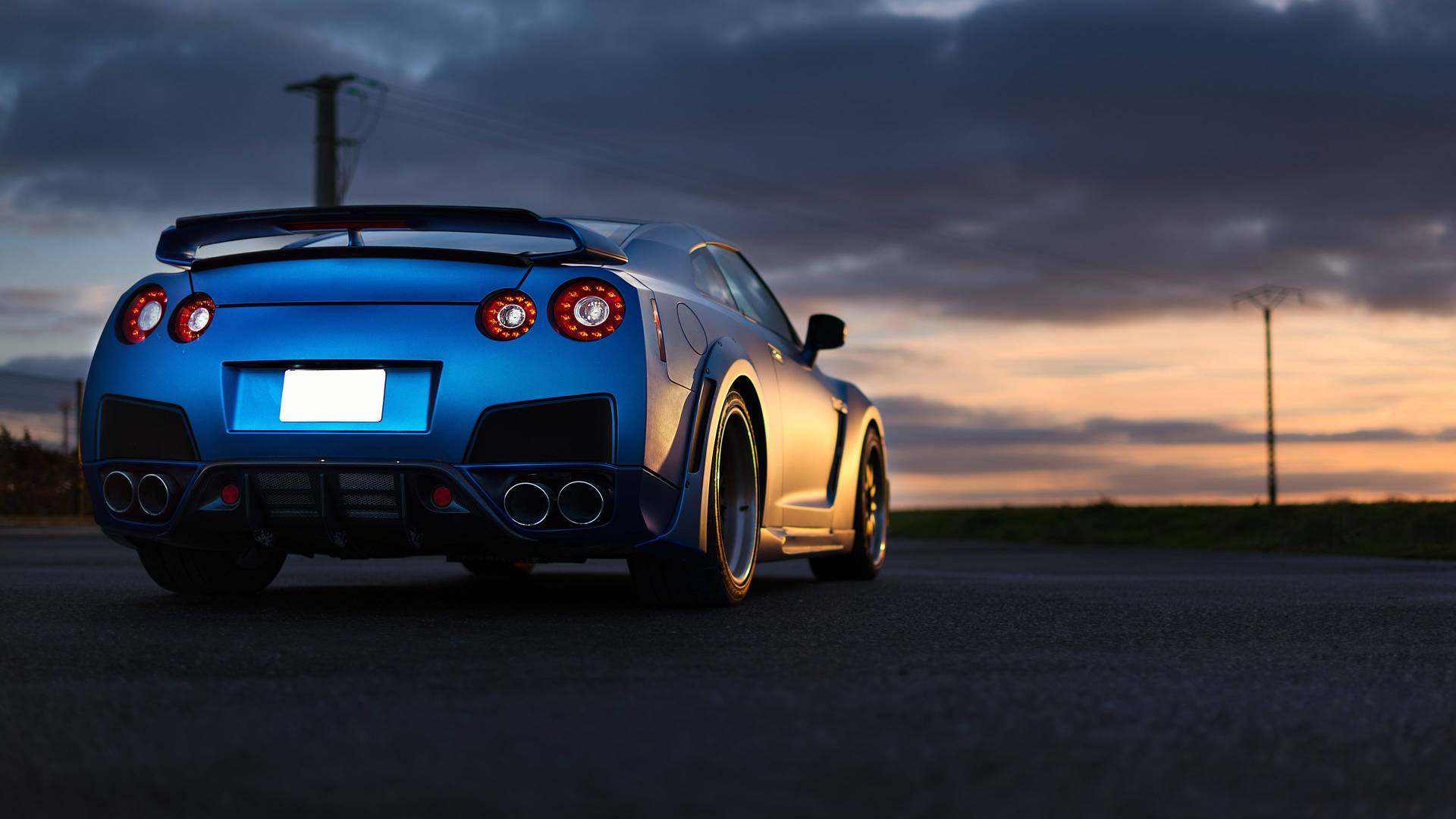 Download Matte Blue Nissan GT R 4K Wallpaper