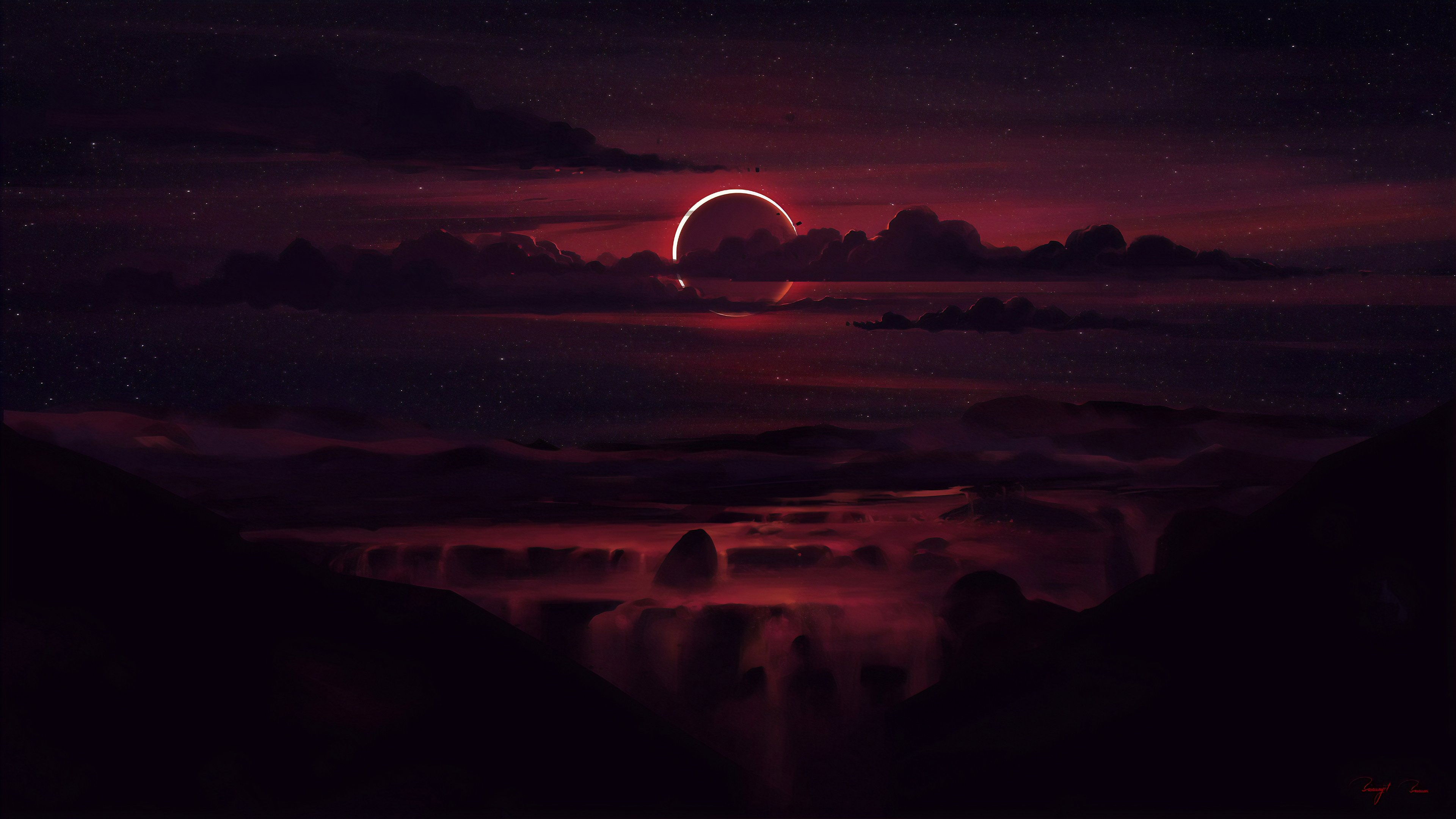 Angular Eclipse 4k Wallpaper, HD Artist
