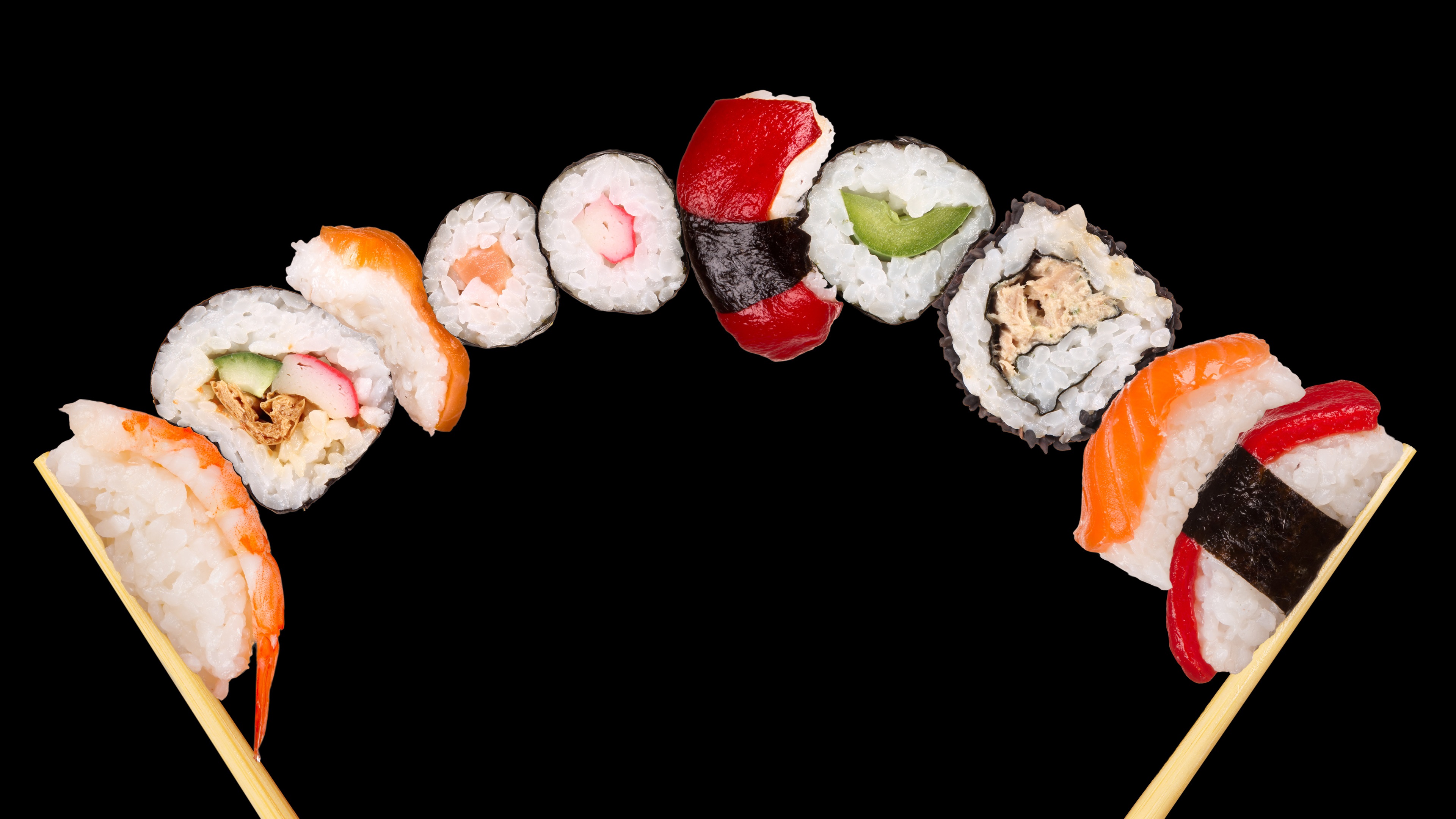 Wallpaper Japanese cuisine, rice rolls
