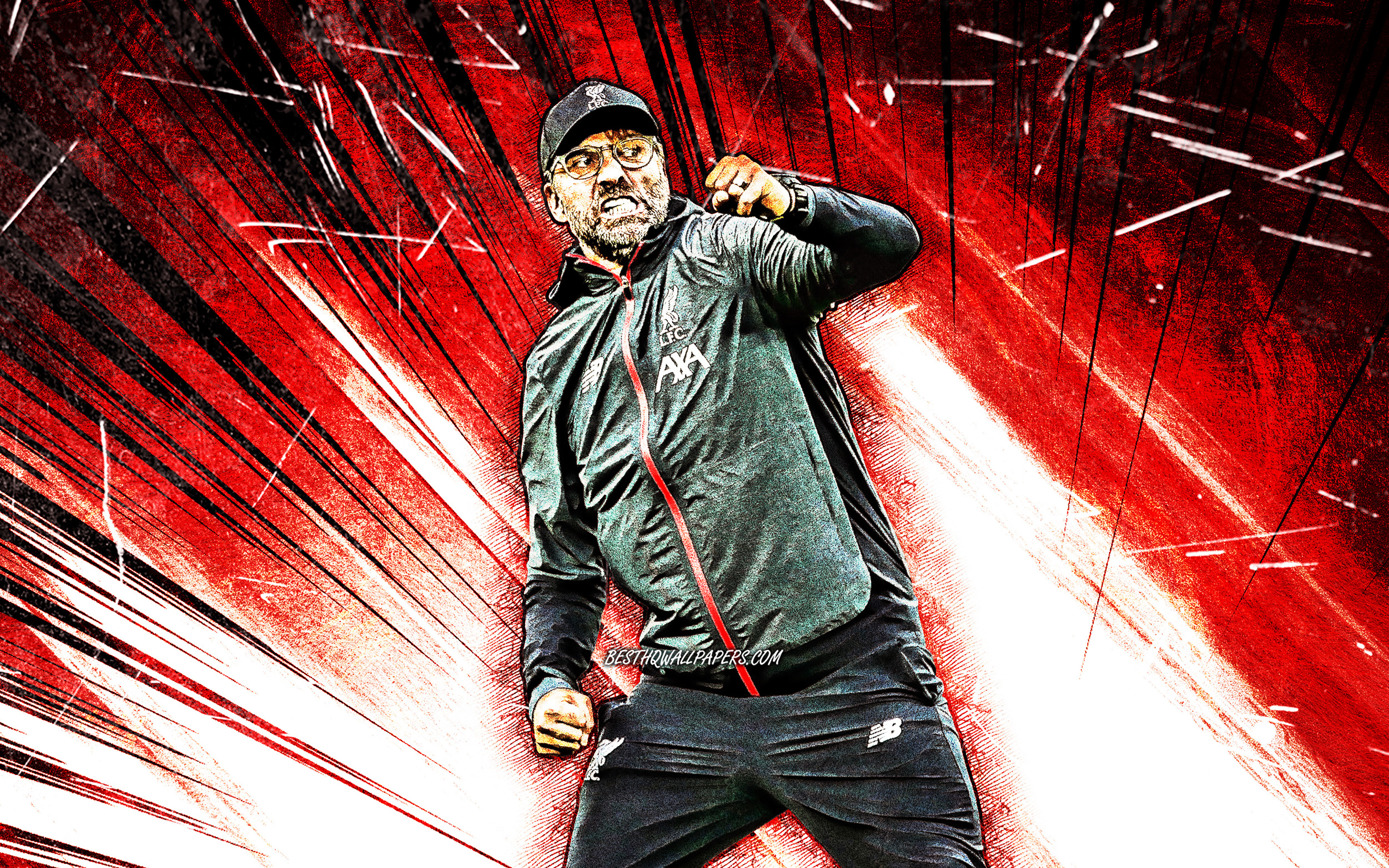 wallpaper 4K, Jurgen Klopp, grunge art