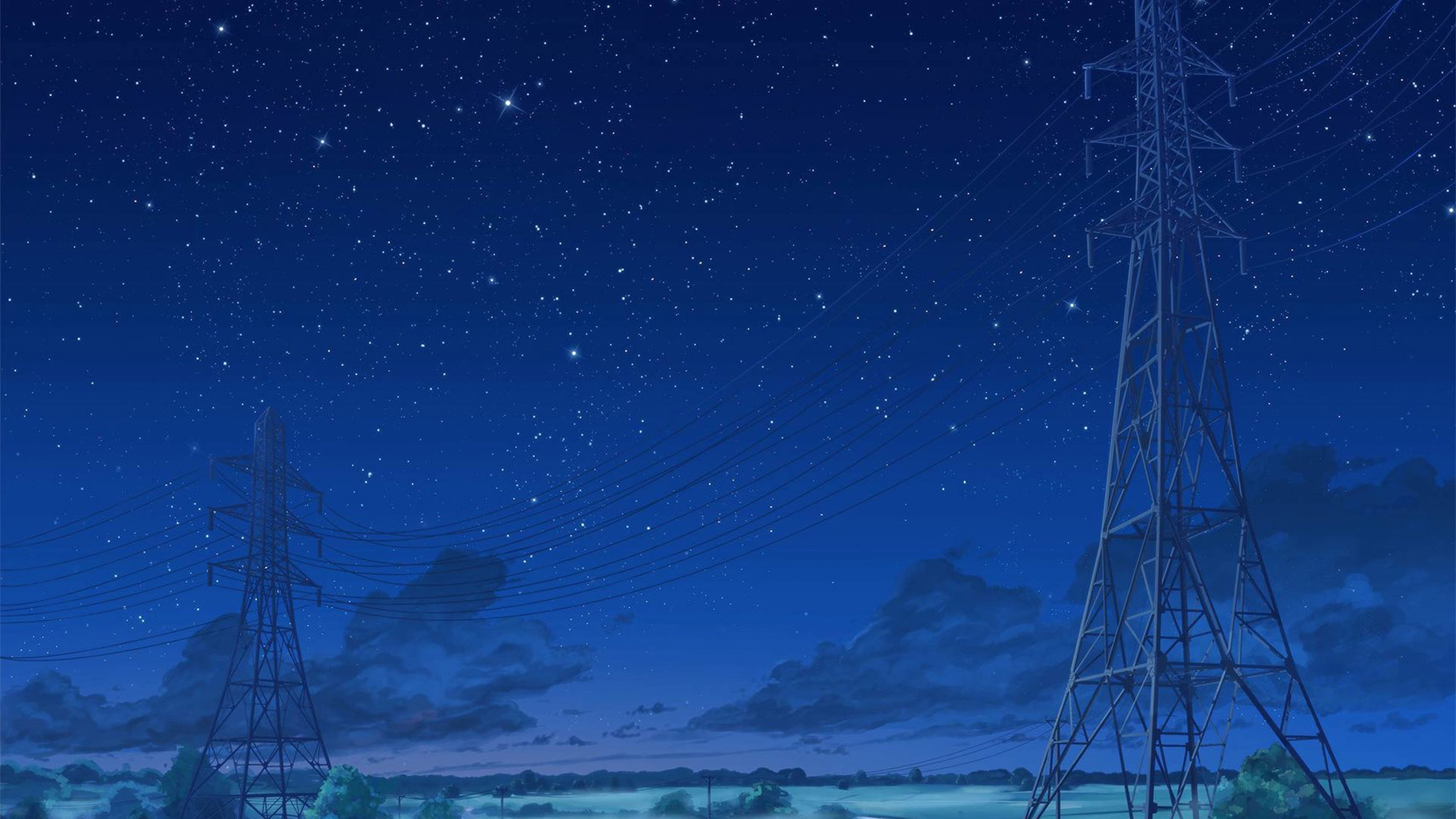 Anime sky star dark blue background