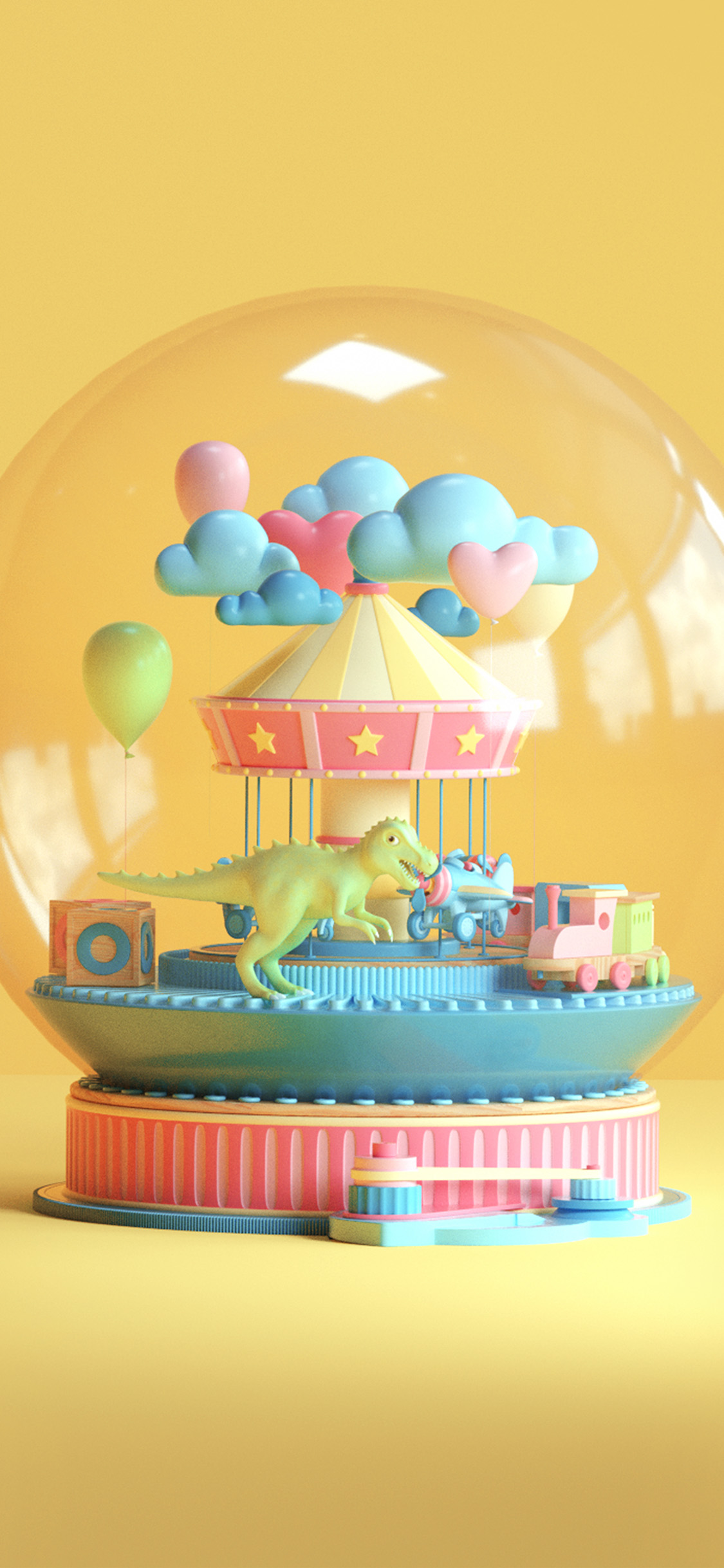 Toy Dinosaur Yellow Art Digital Cute