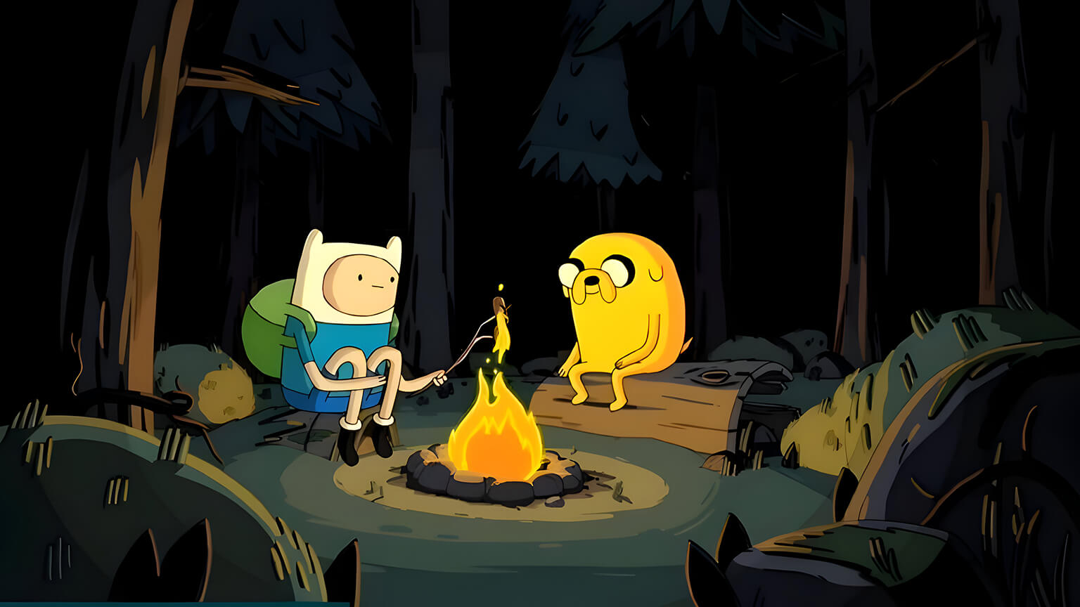 Jake by Campfire Desktop Wallpaper