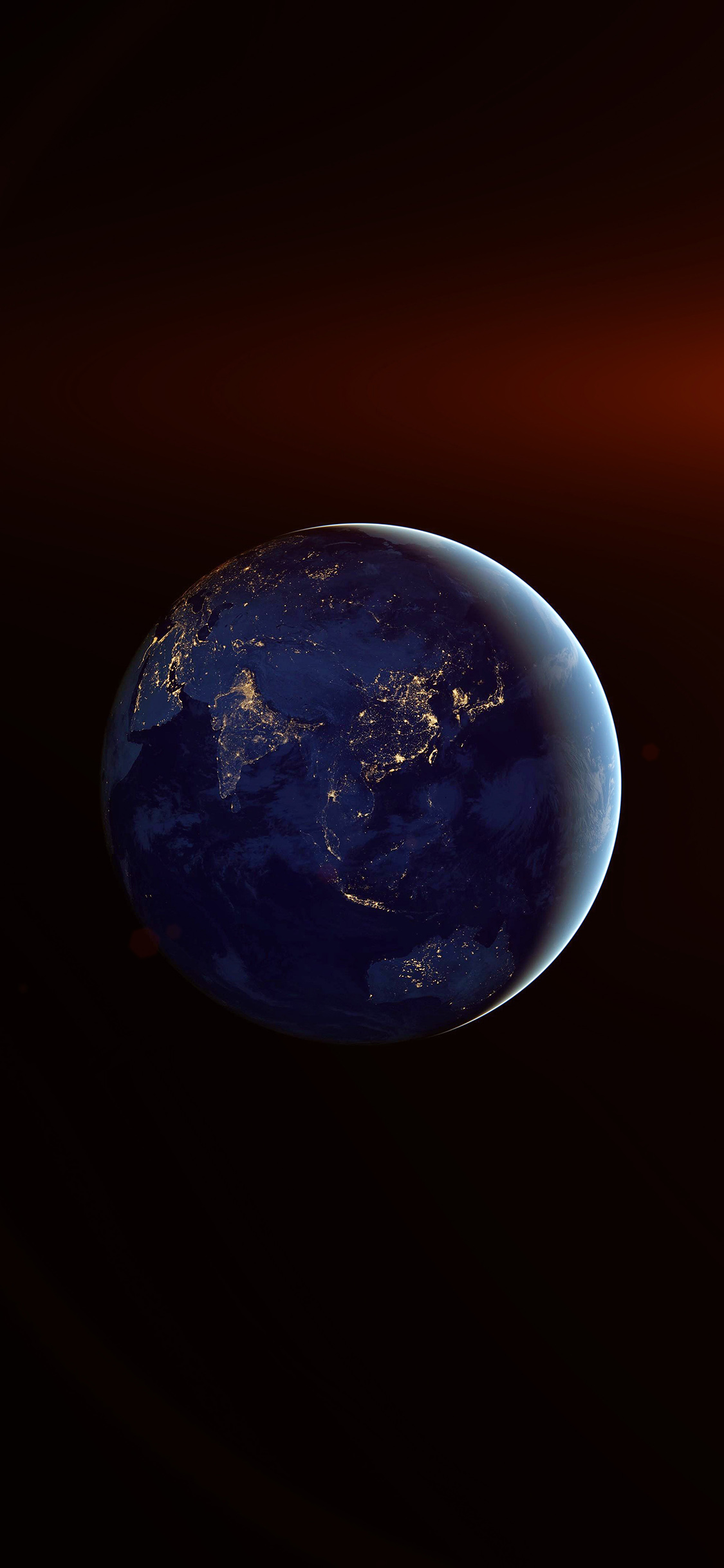 Night Flare Earth Space Dark Wallpaper