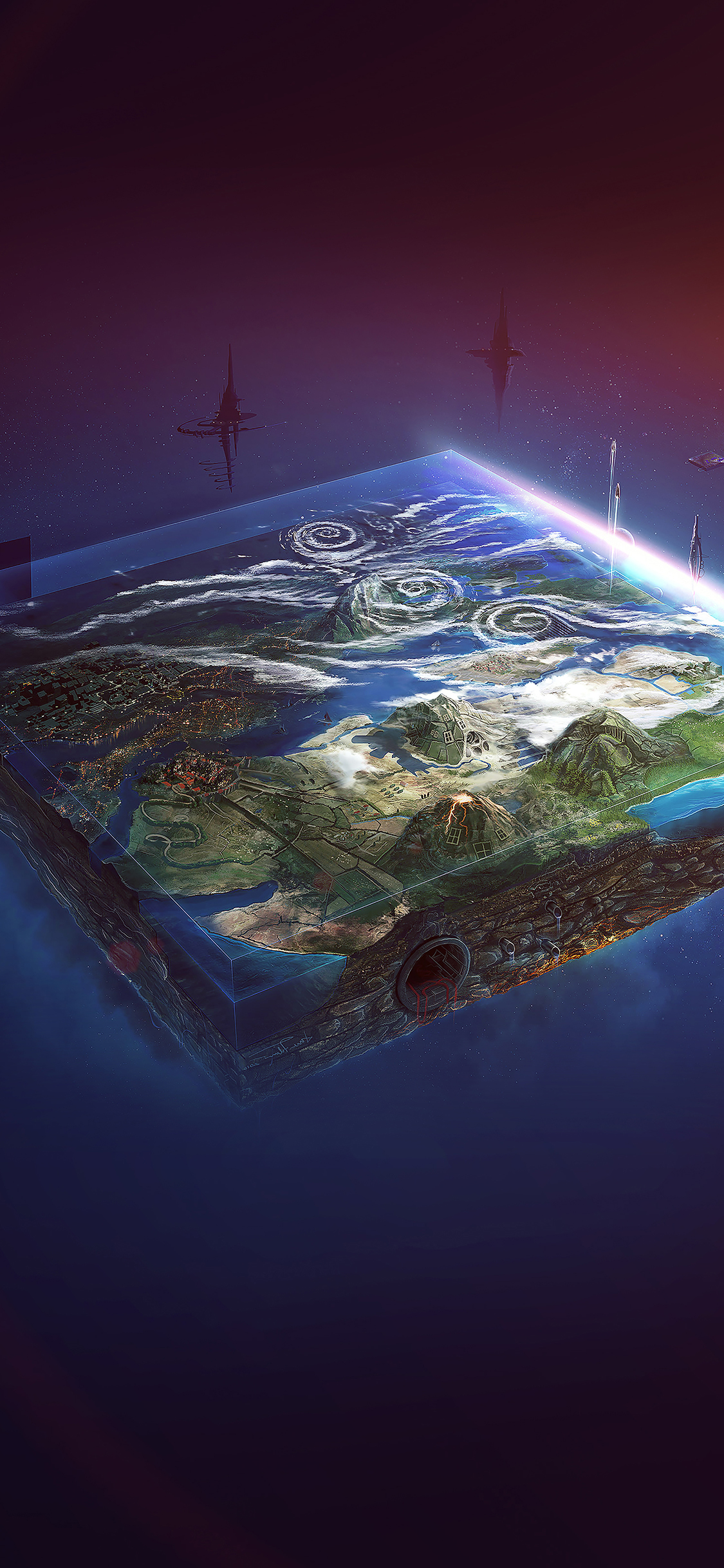 Flat Earth Art Flare Illust Space