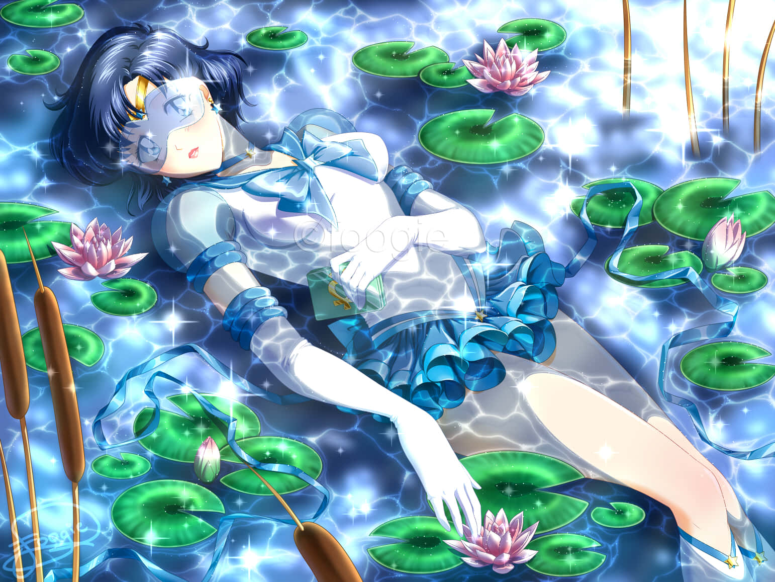 Download Sailor Mercury Lying On A Pond