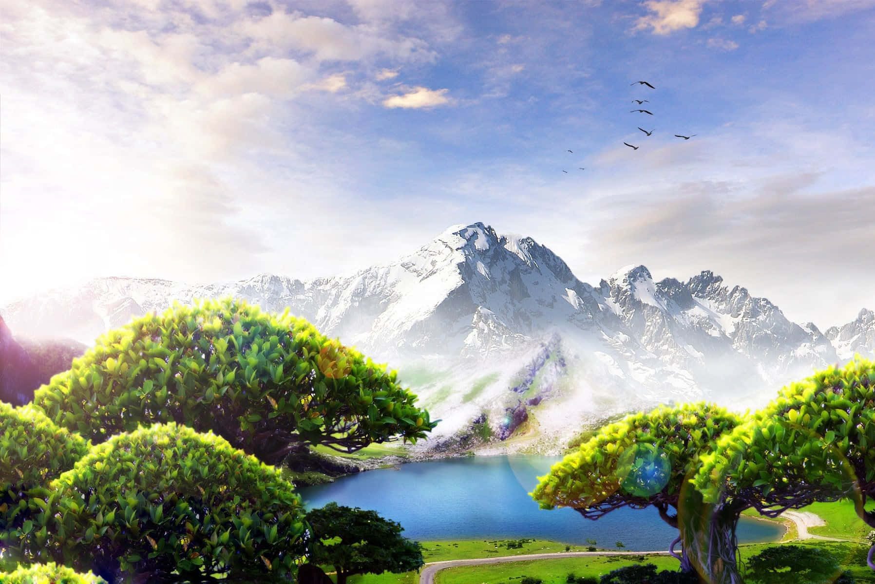 Vibrant Spring Landscape Wallpaper