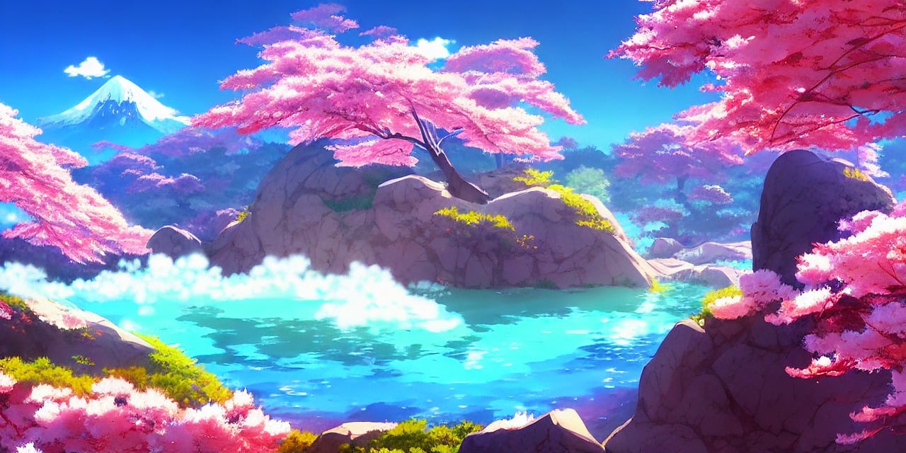 Mountain Anime Spring Wallpapers - Wallpaper Cave