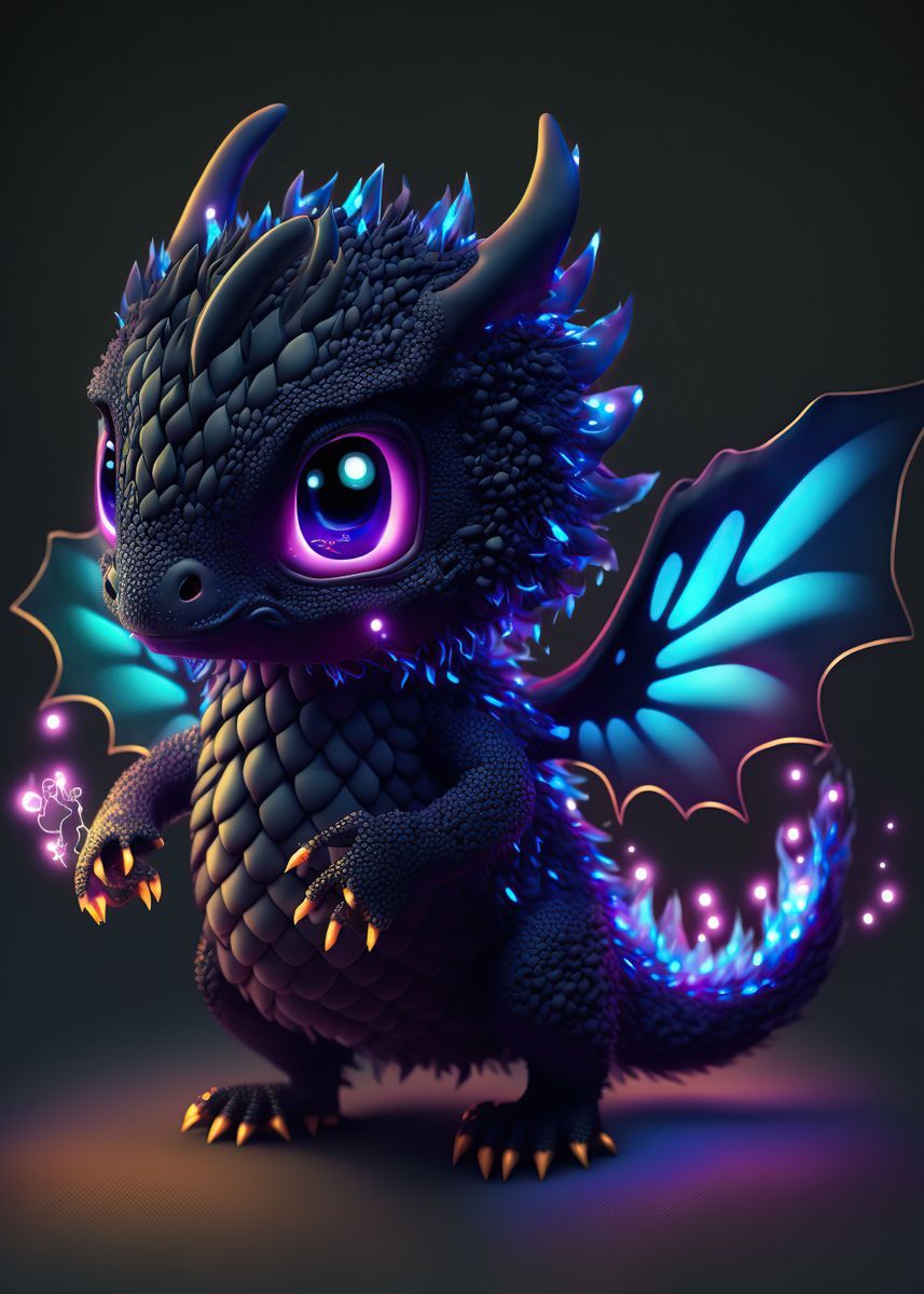baby dragon neon' Poster, picture