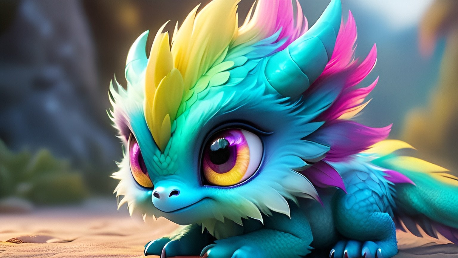 an adorable and fluffy baby dragon