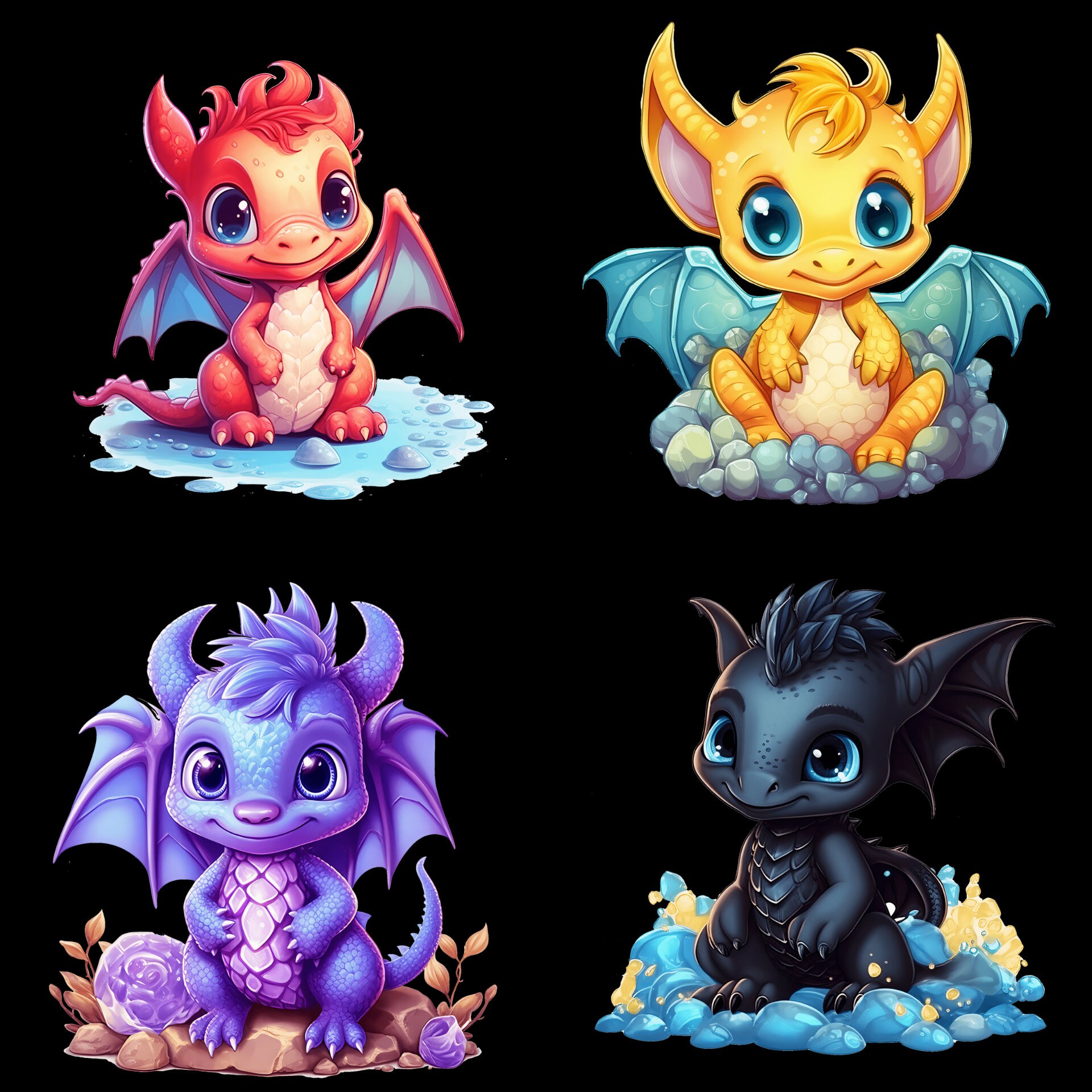 Cute Baby Dragon Clipart, Fantasy