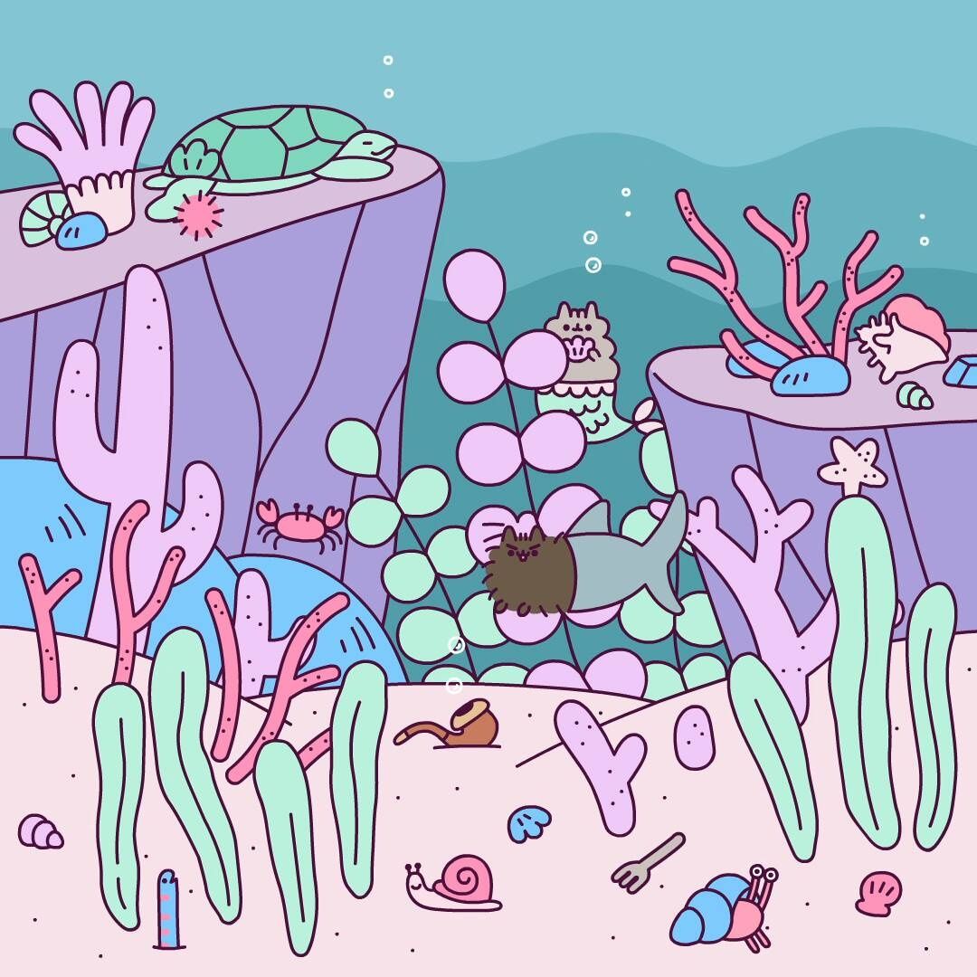 Pusheen, Mermaid Shell Hunt. Pusheen