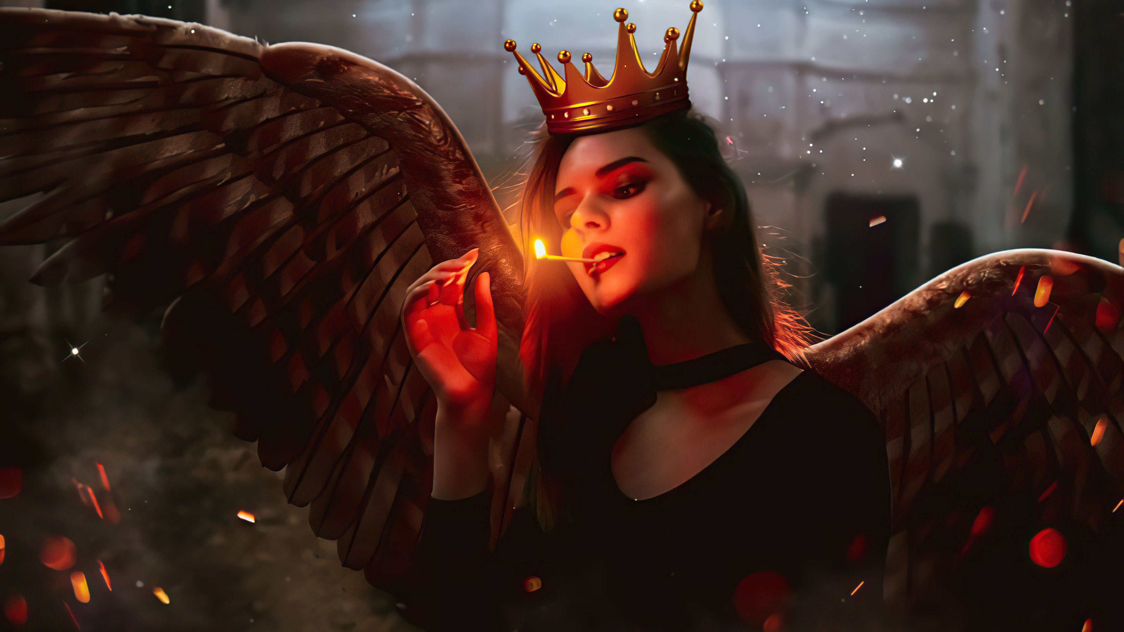 Demon Girl Burning The Fire Wallpaper