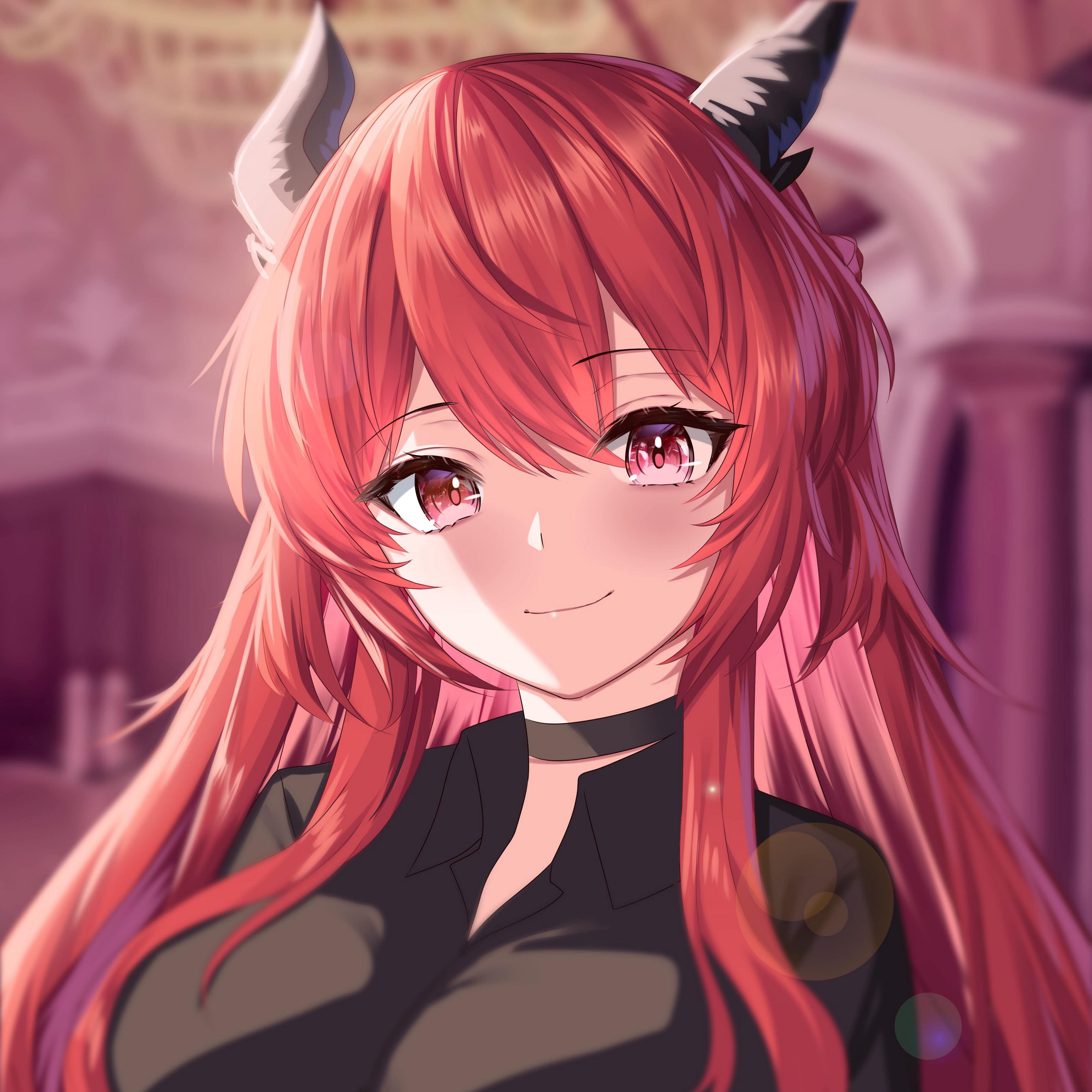 wallpaper 3415x3415 demon, girl, horns