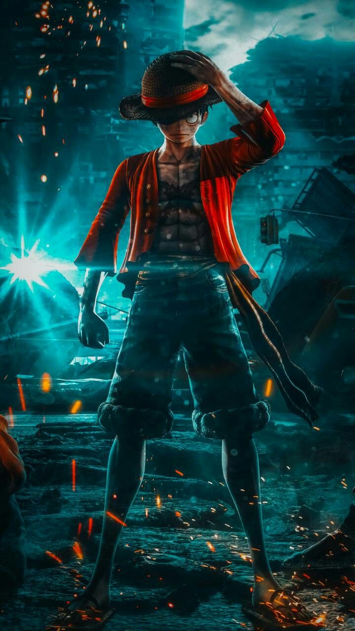 Luffy 3D. Havalı logo, Anime kilit