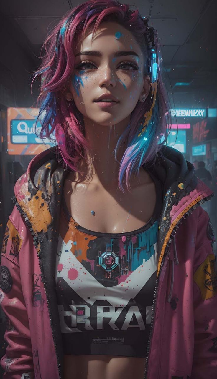 Cyberpunk Ai Girl iPhone Wallpaper 4K
