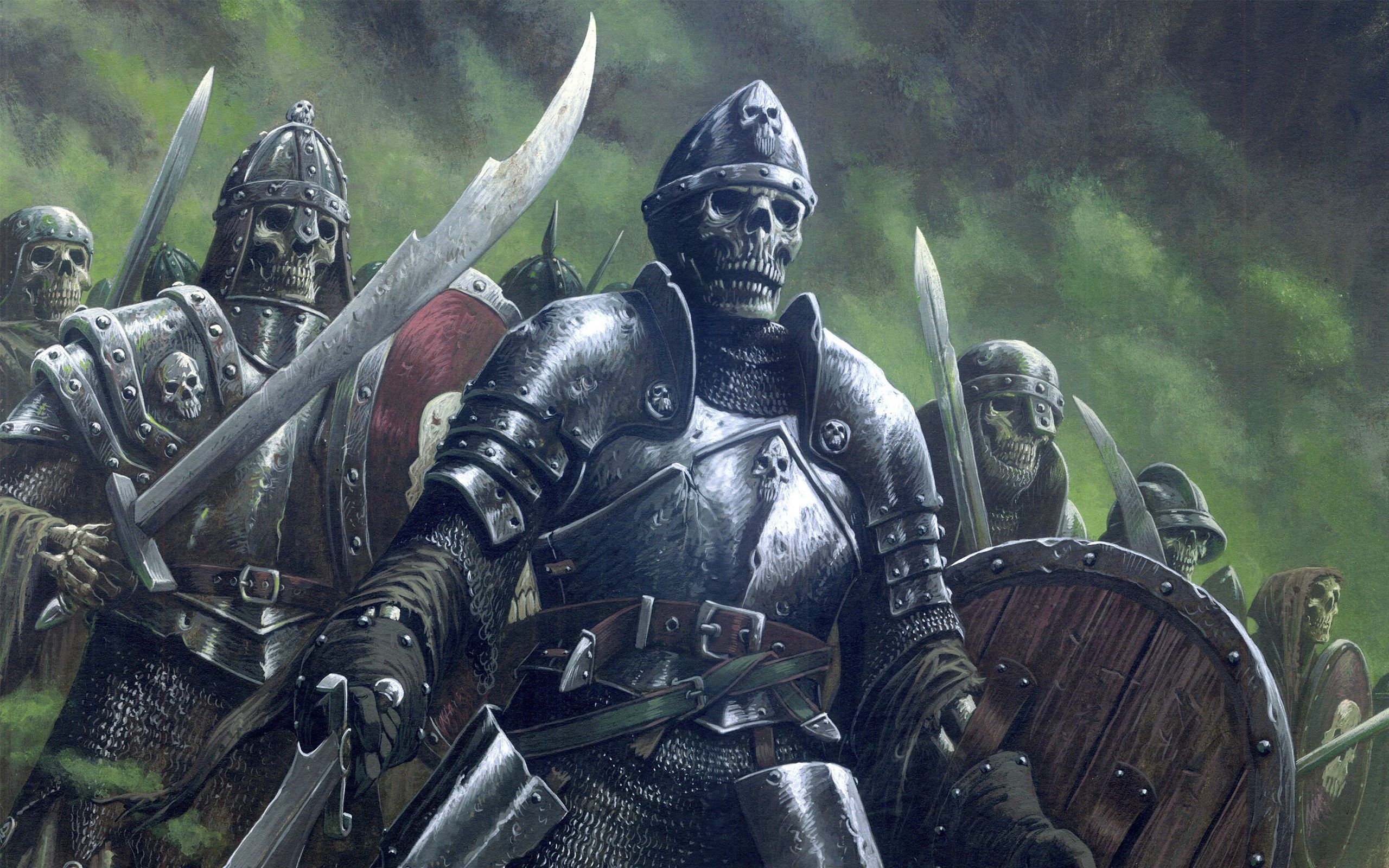 Army undead fantasy art armor skeletons