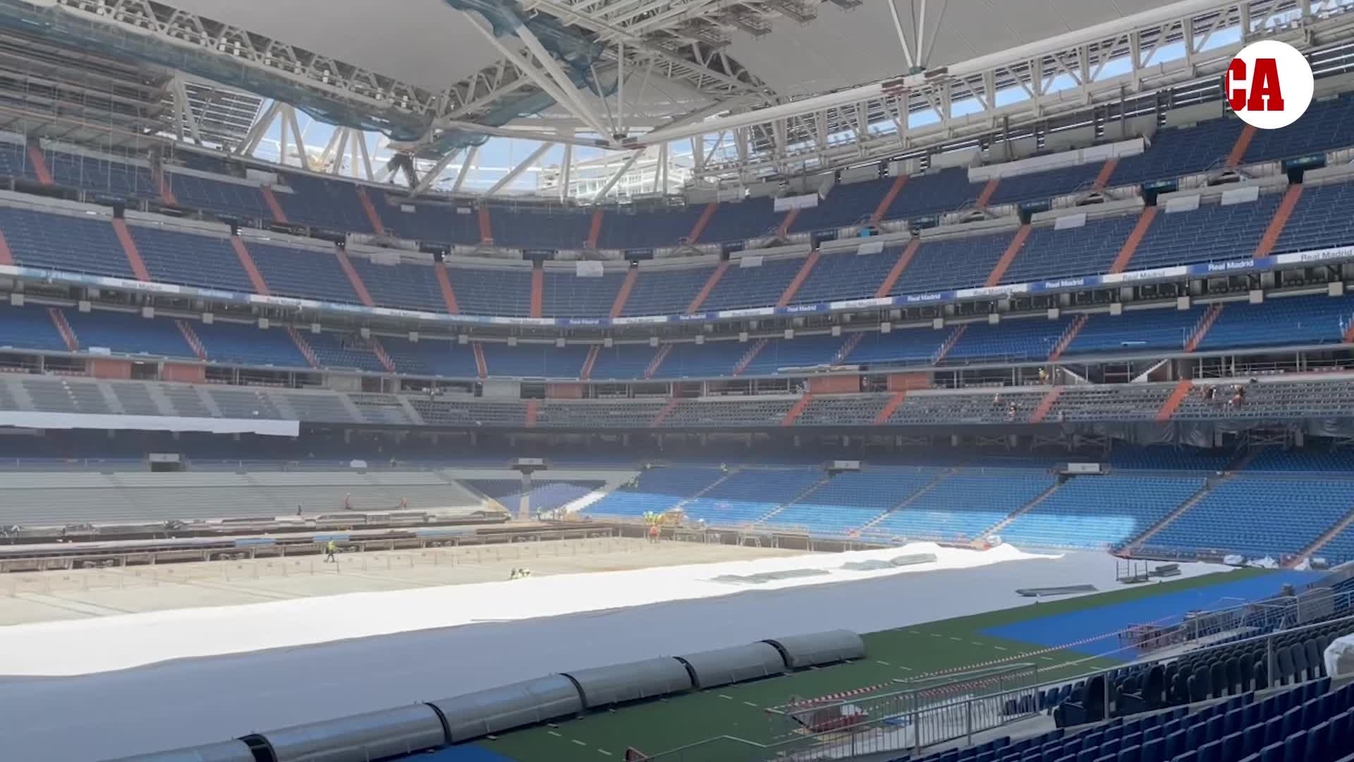 the retractable turf is already moving