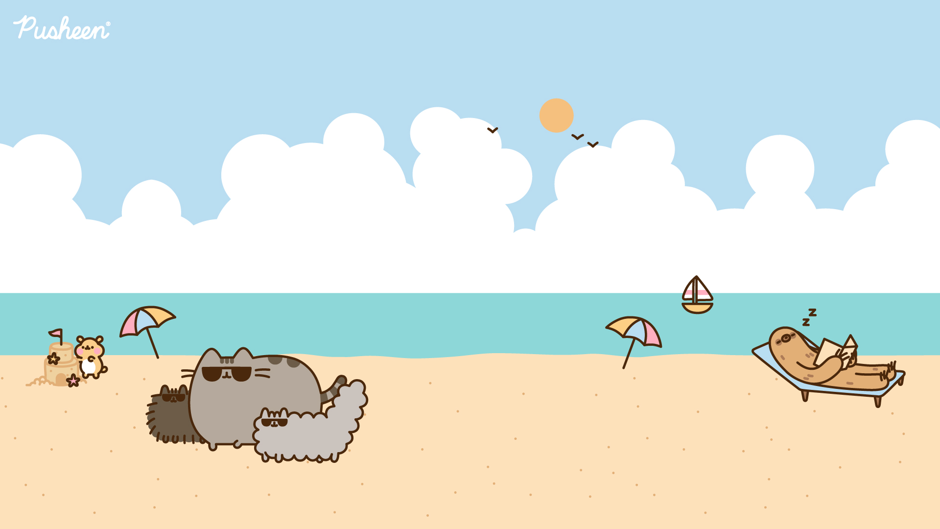 Cat Beach Virtual Background