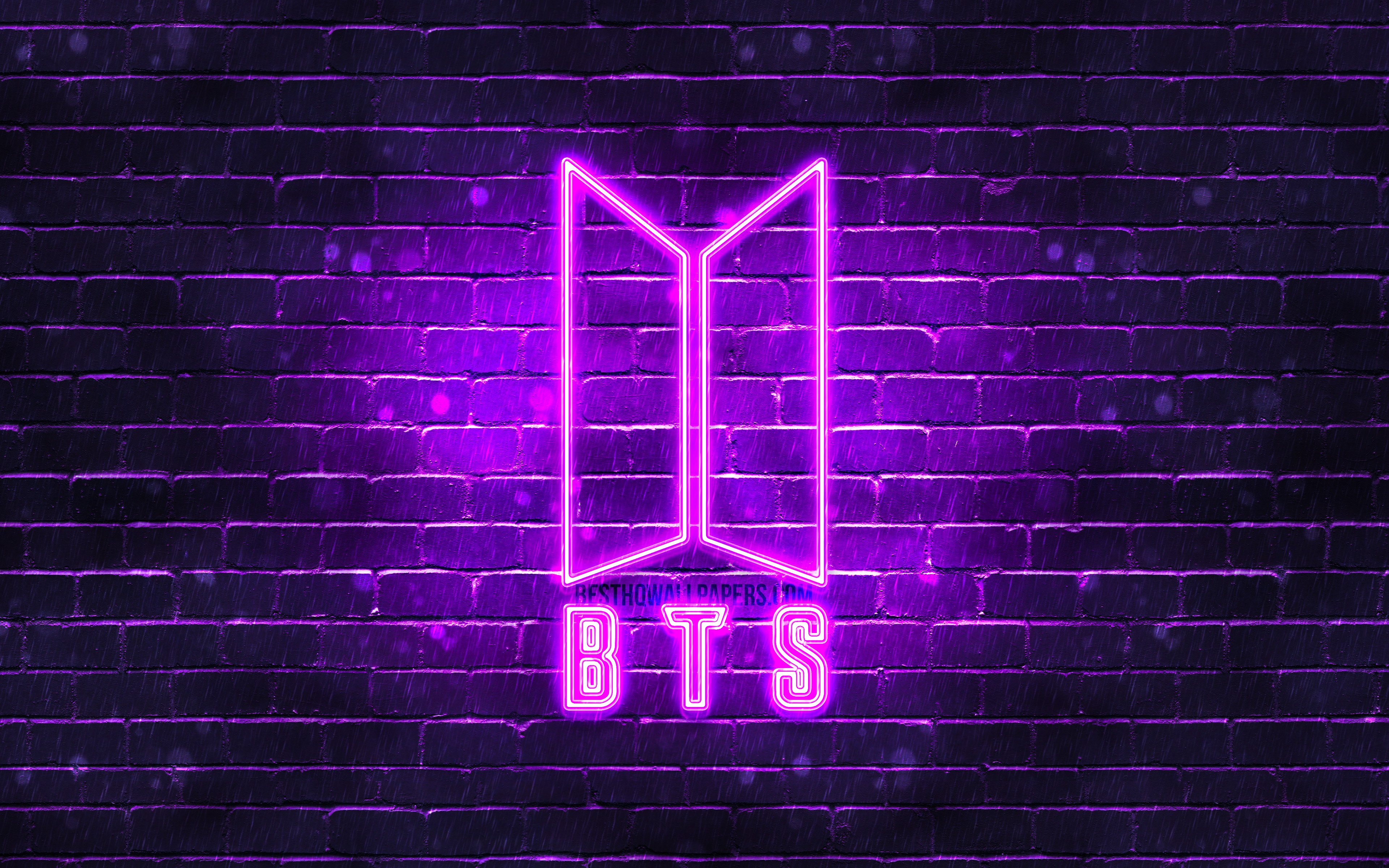 Download wallpaper BTS violet logo, 4k