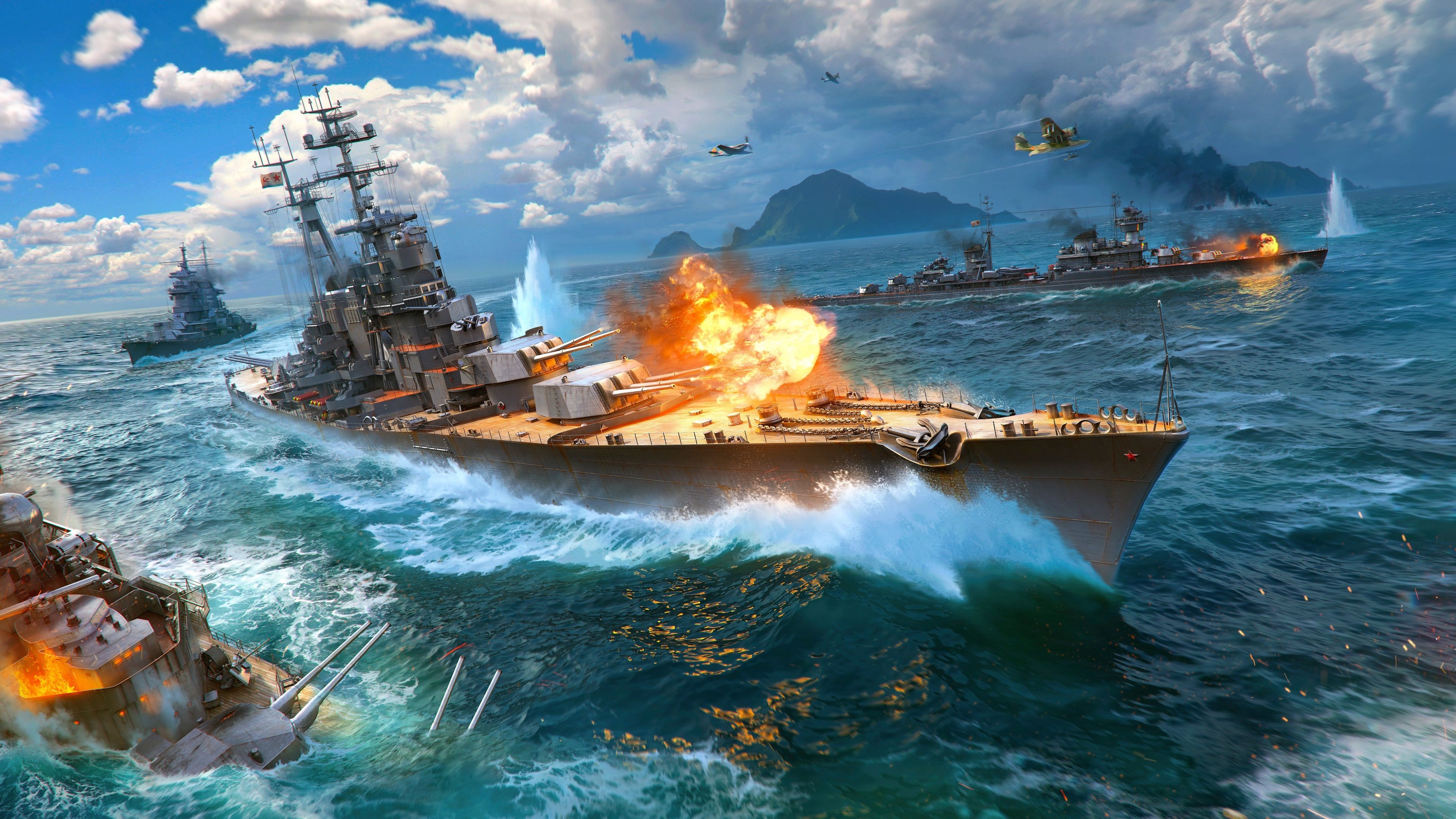 of warships 4k HD wallpaper