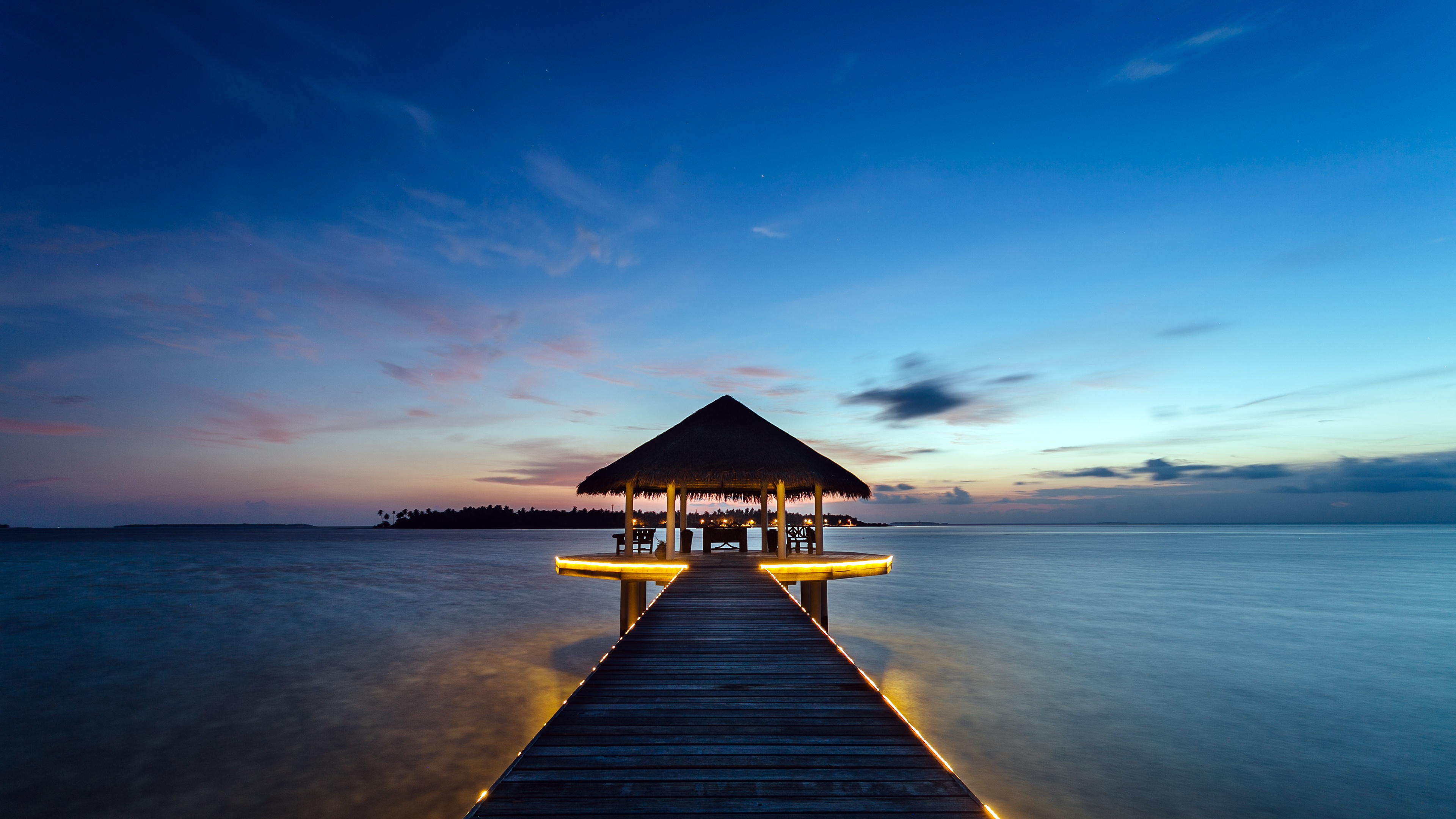 Wallpaper 4K, Maldives, Water Villa