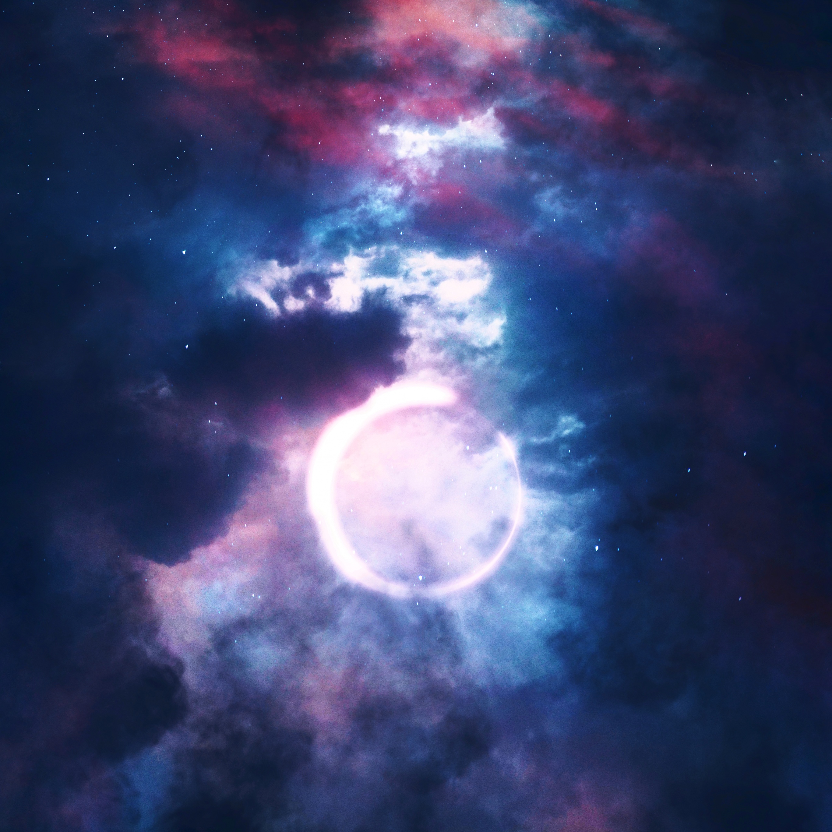 Eclipse Wallpaper 4K, Moon, Night