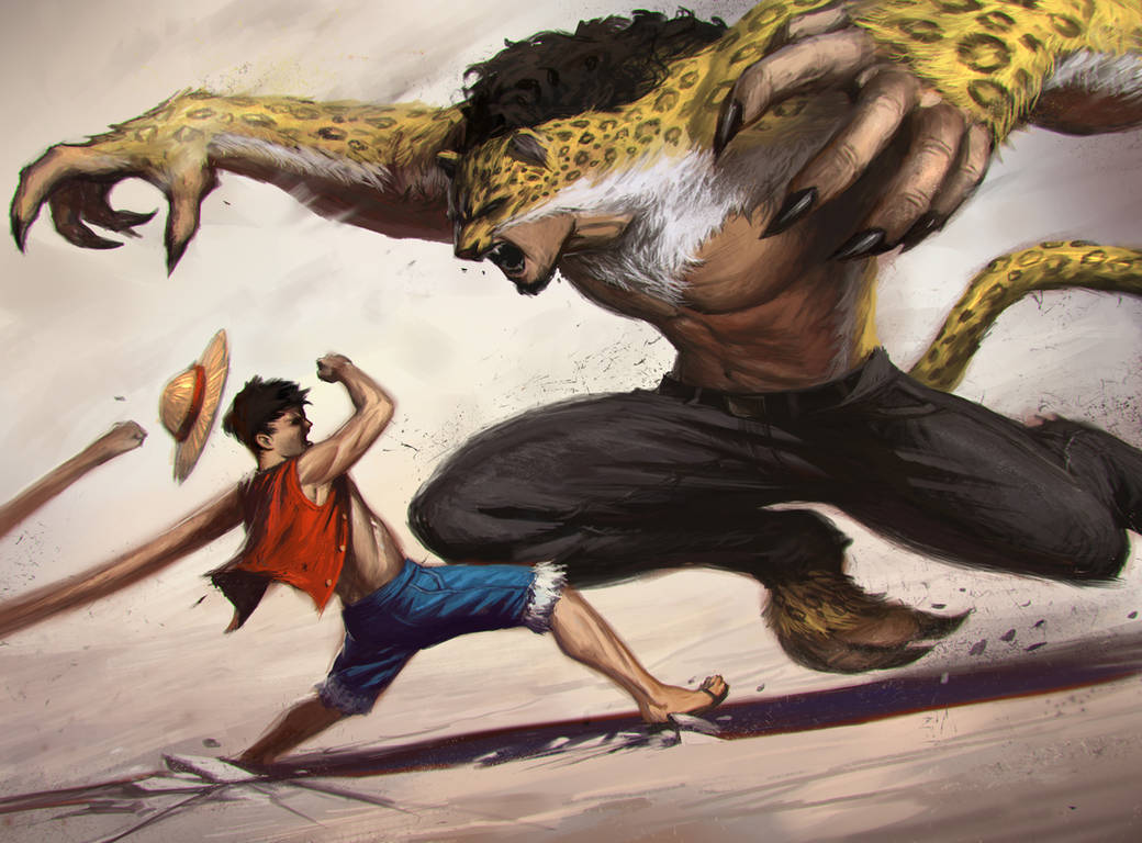 Luffy vs Lucci fan art. Monkey D
