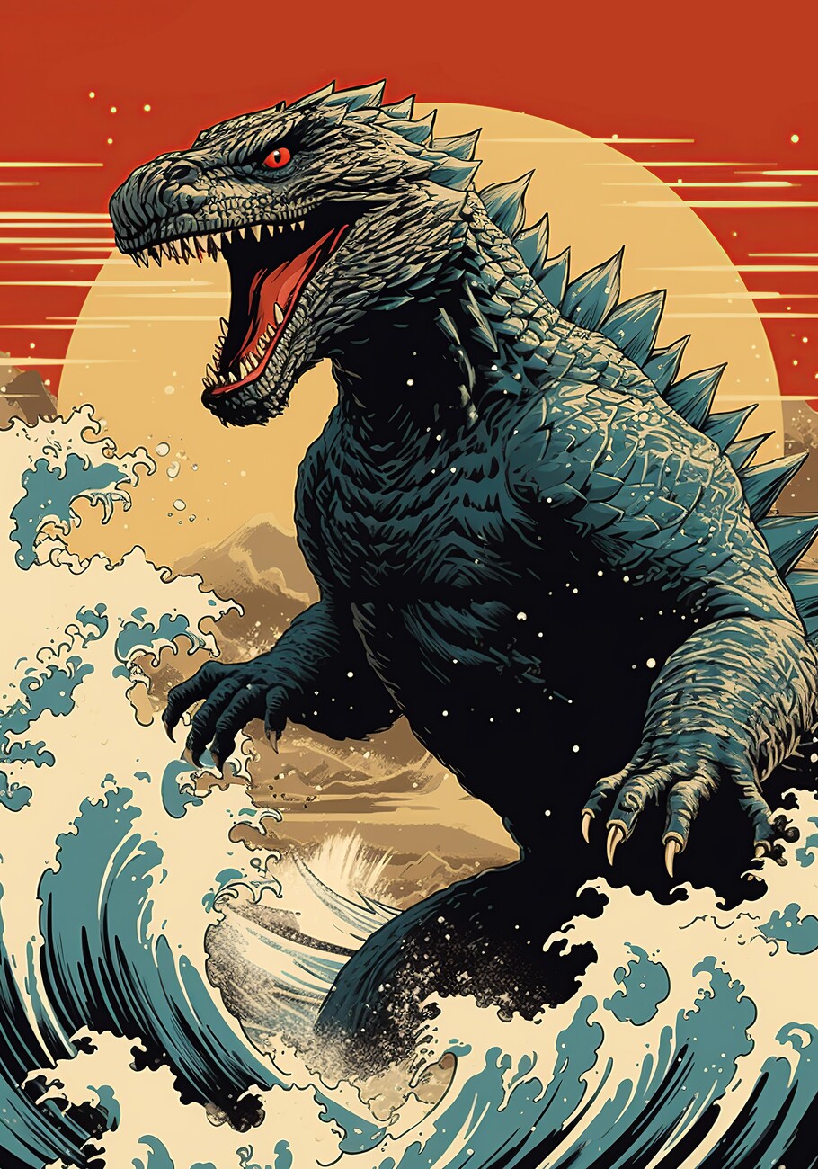 Godzilla Japan Wall Mural. Buy online