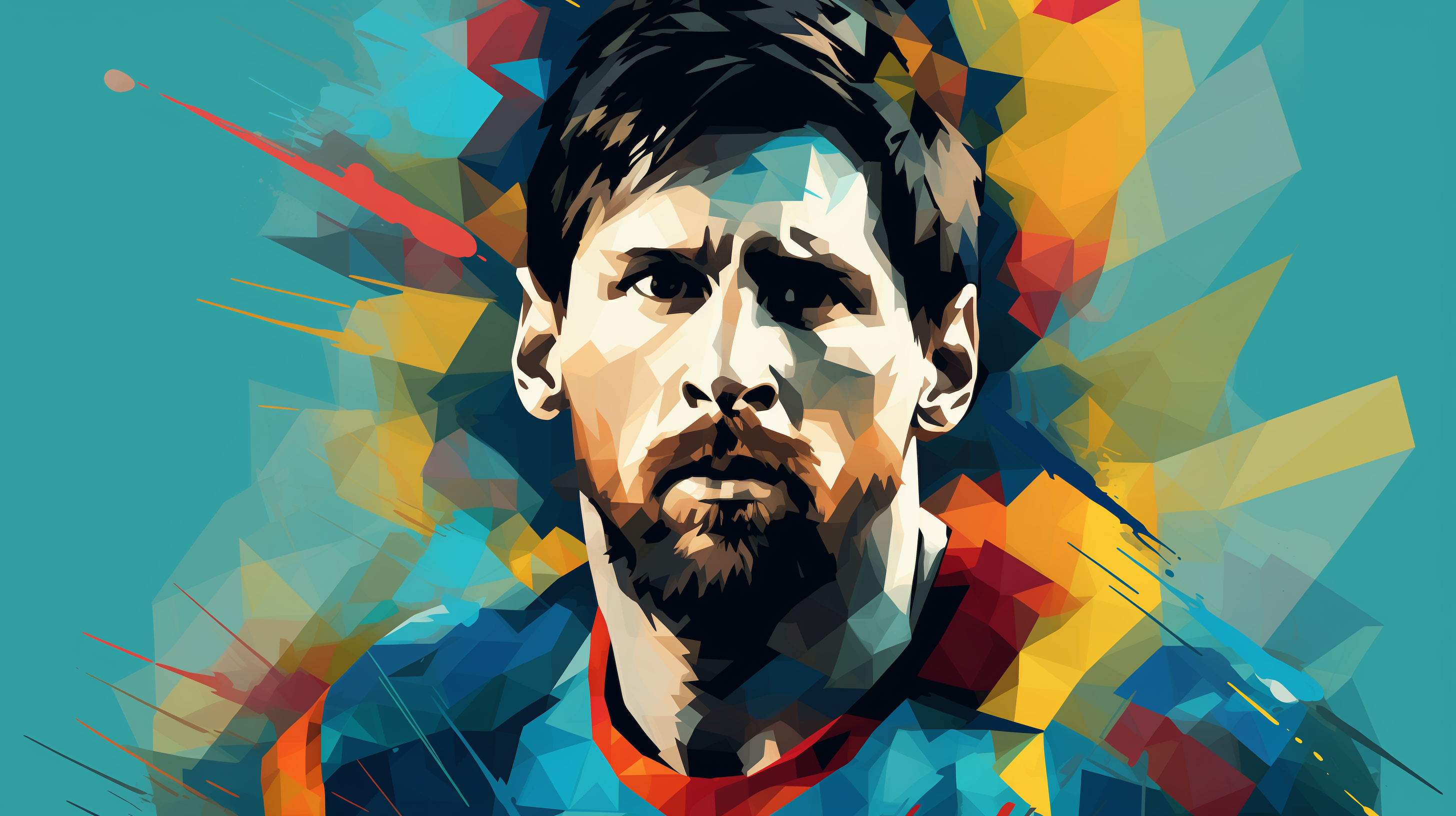 Leo Messi in Vector Art Wallpaper